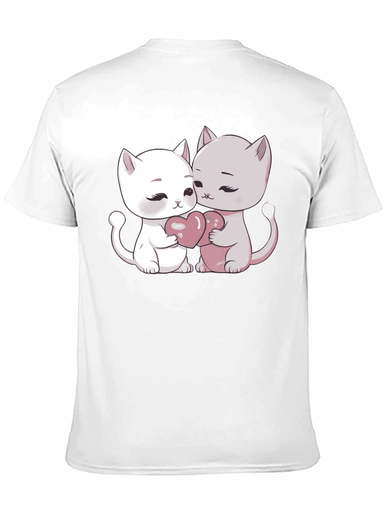 Cute Cats Heart Graphic T-Shirt