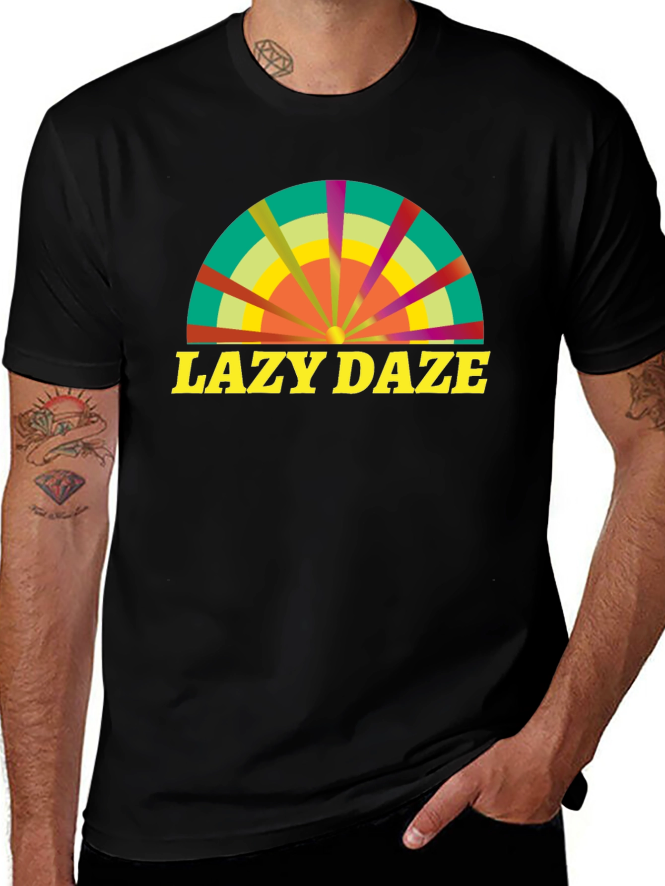 Lazy Daze Graphic Tee - Retro Style