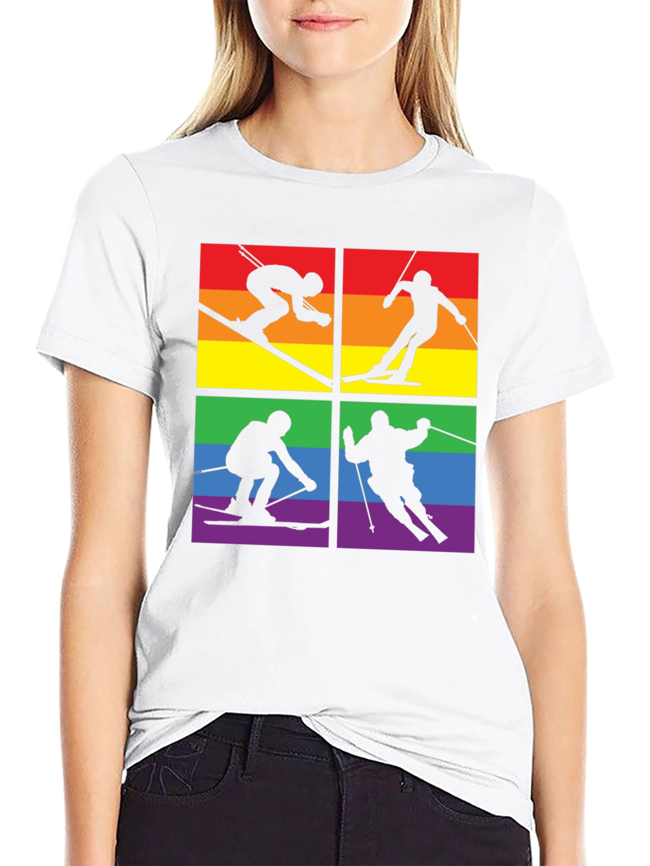 LGBTQ+ Pride Skiing T-Shirt