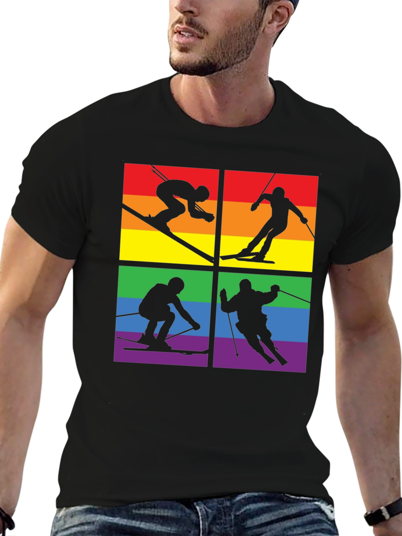 LGBTQ+ Pride Skiing T-Shirt