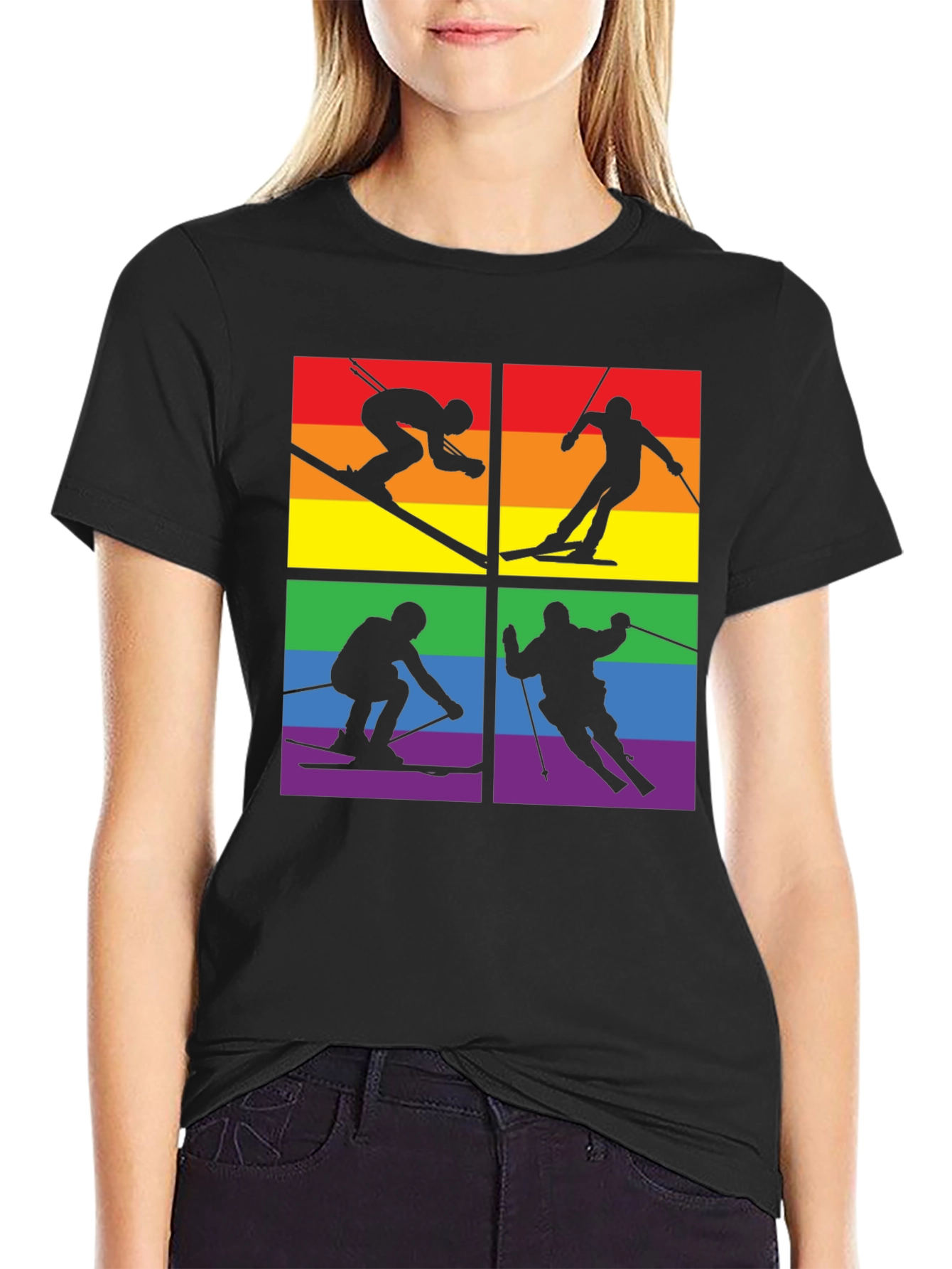 LGBTQ+ Pride Skiing T-Shirt