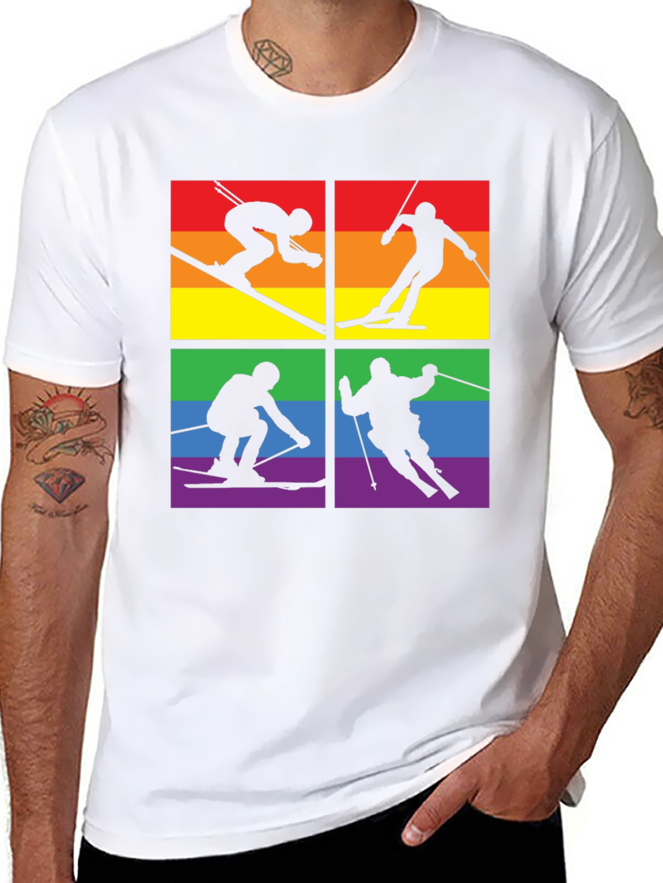 LGBTQ+ Pride Skiing T-Shirt