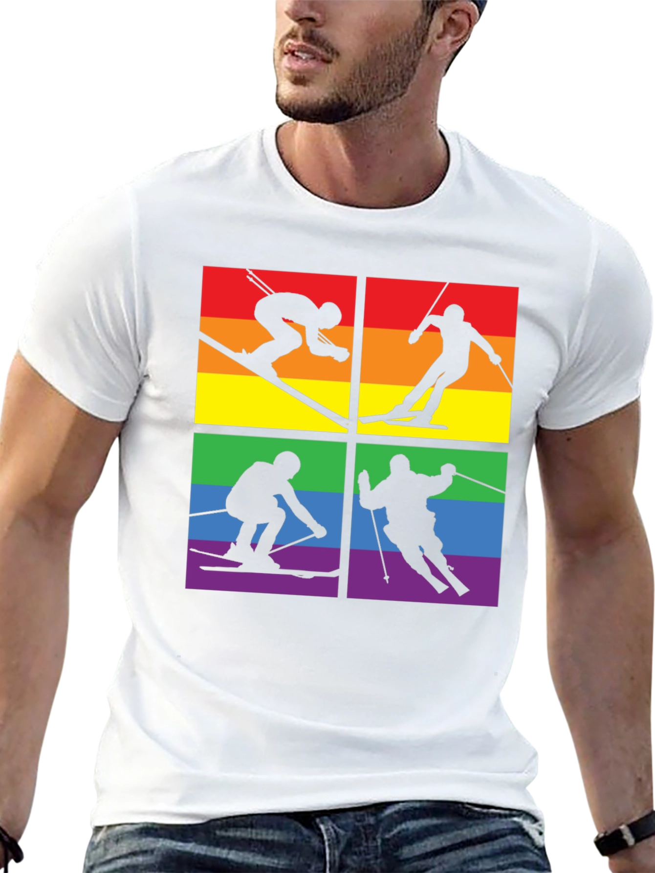 LGBTQ+ Pride Skiing T-Shirt