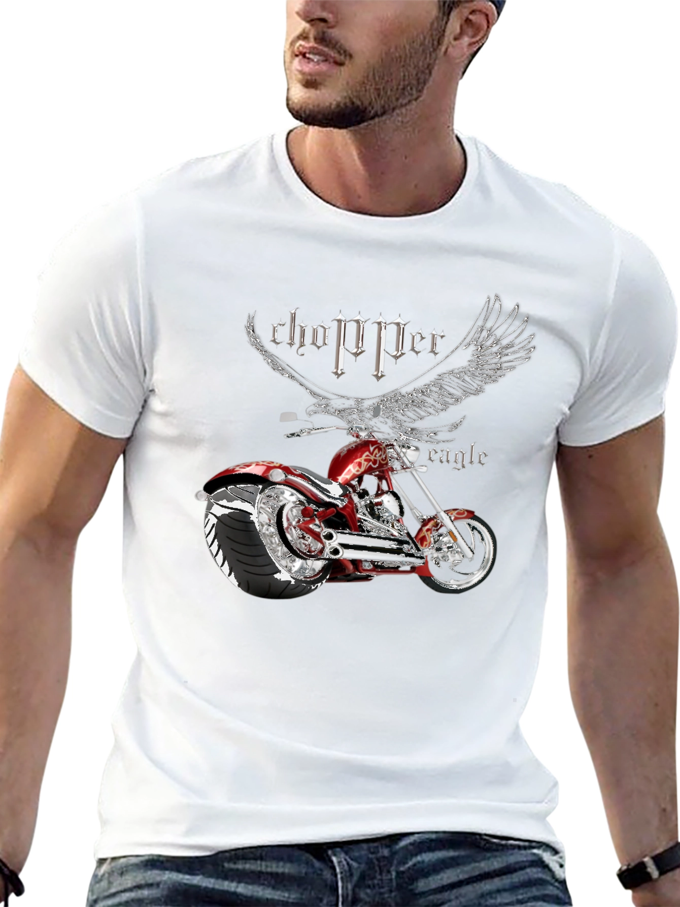 Chopper Eagle Graphic T-Shirt - Mens Black Tee