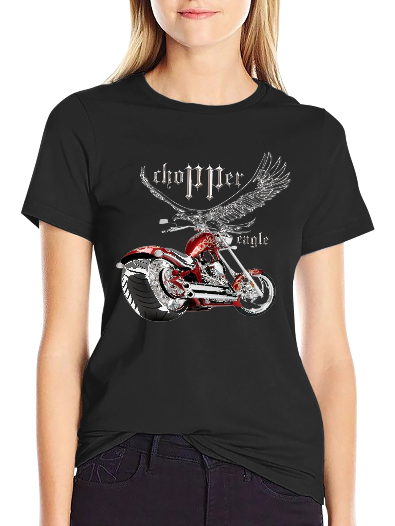 Chopper Eagle Graphic T-Shirt - Mens Black Tee