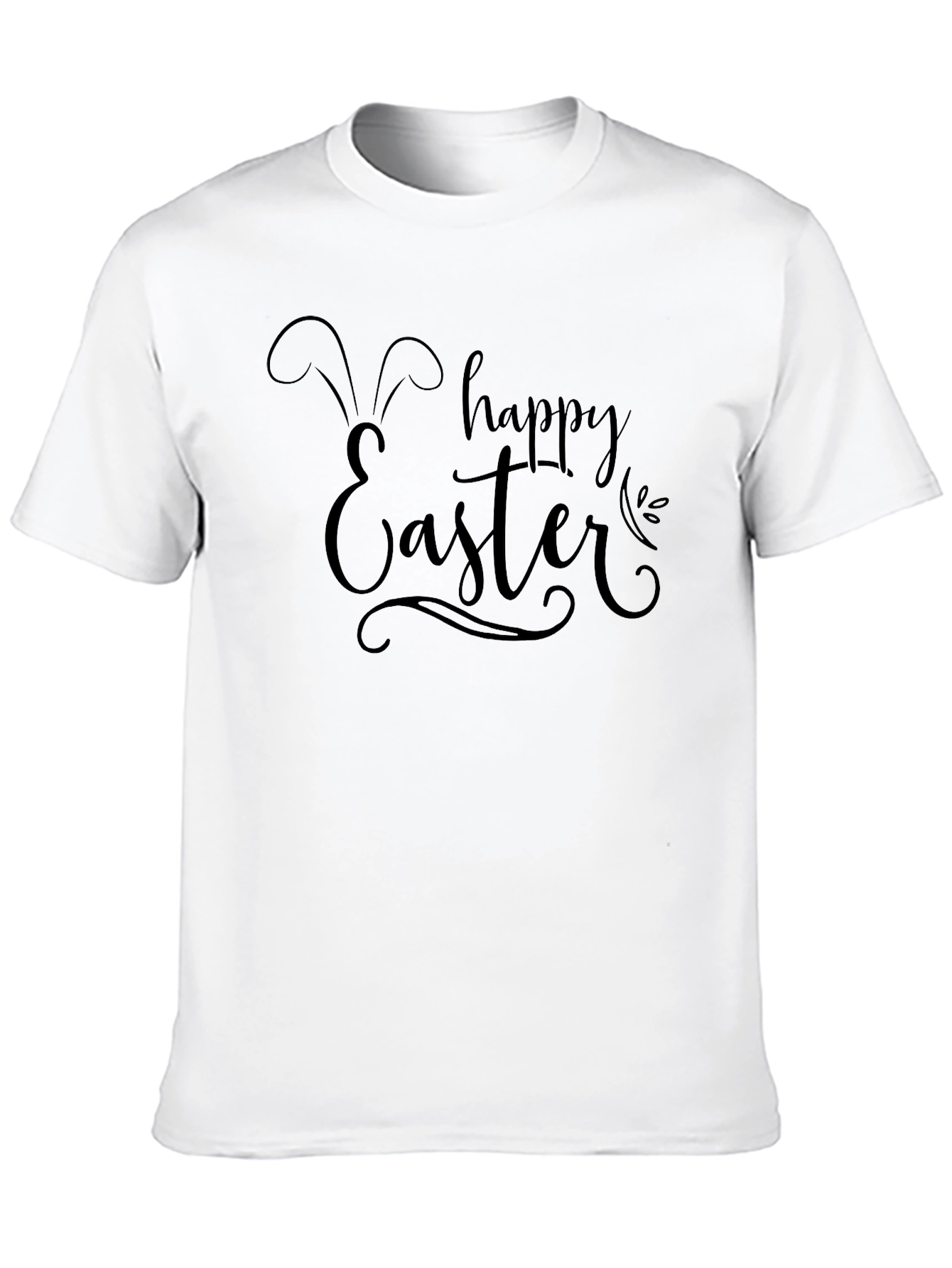 Happy Easter Bunny Ears Black T-Shirt