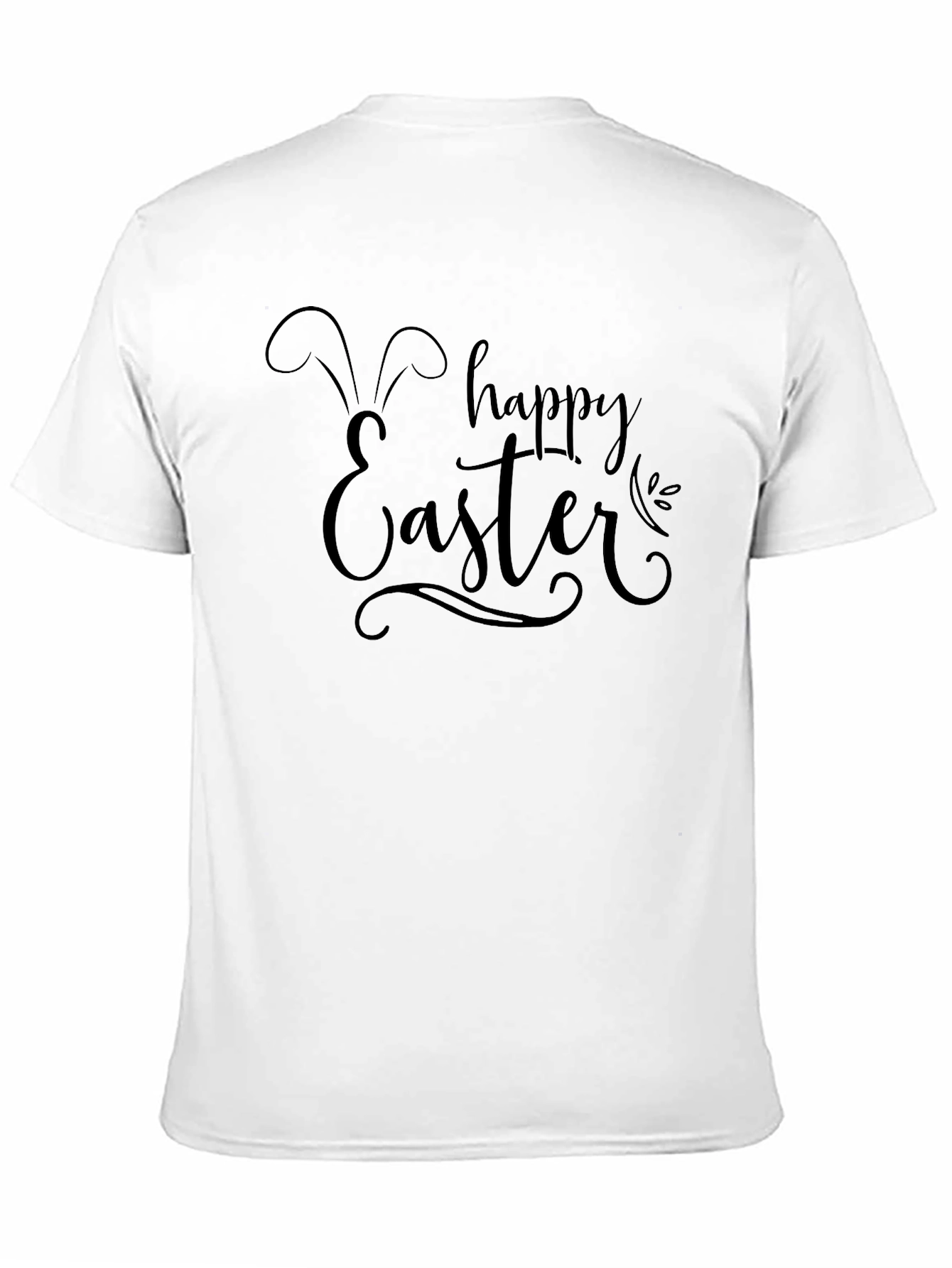Happy Easter Bunny Ears Black T-Shirt