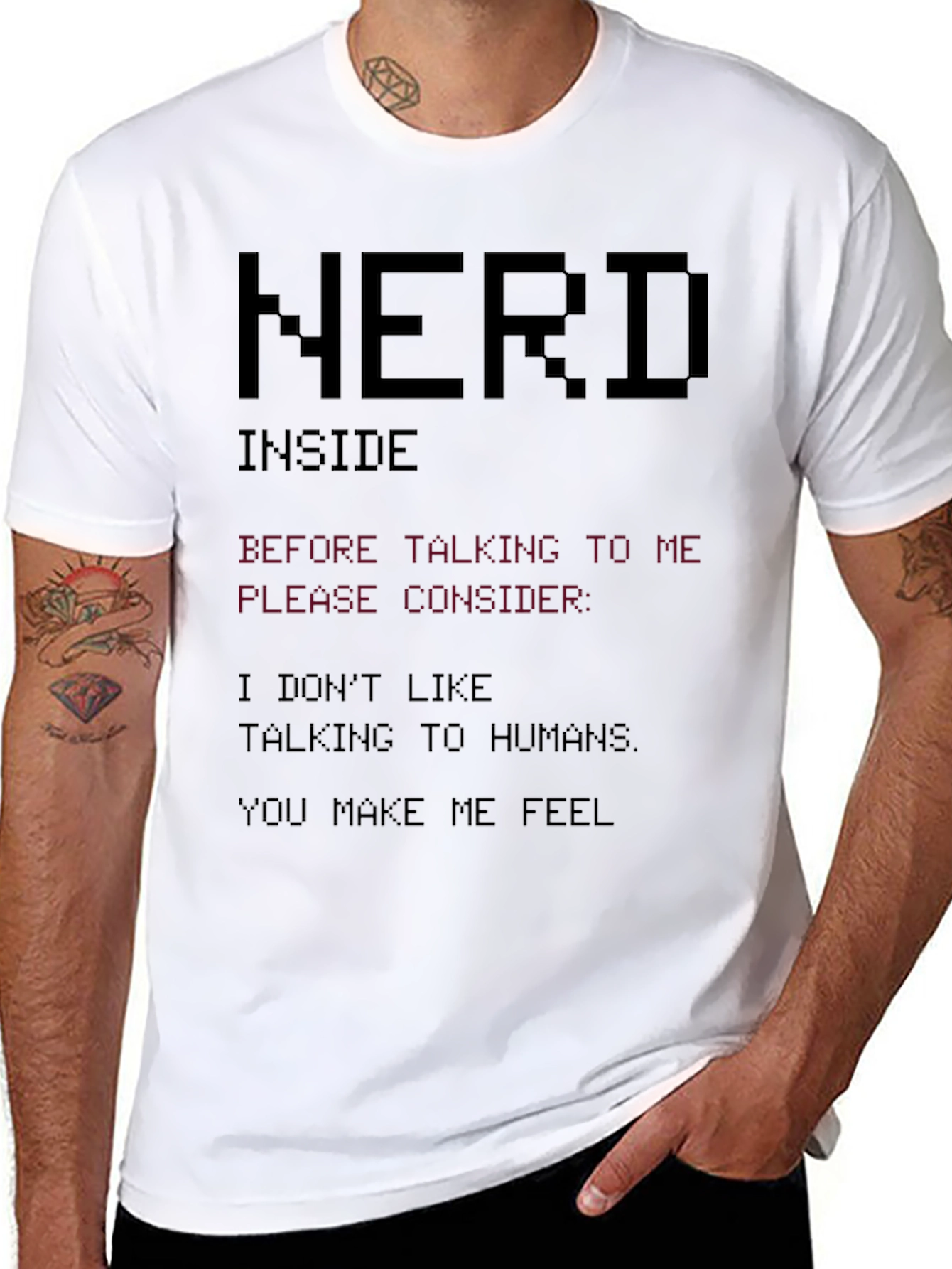 Nerd Inside Graphic Tee - Introvert Humor T-Shirt