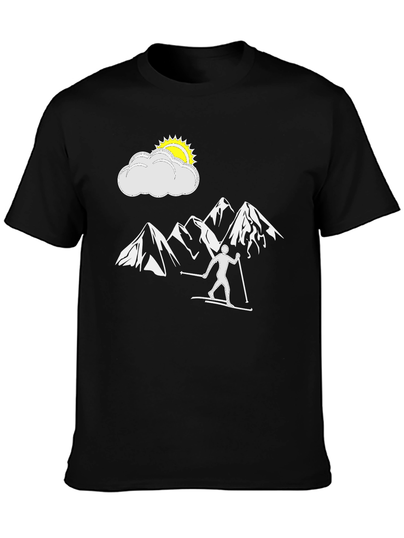 Black Skiing Adventure T-Shirt