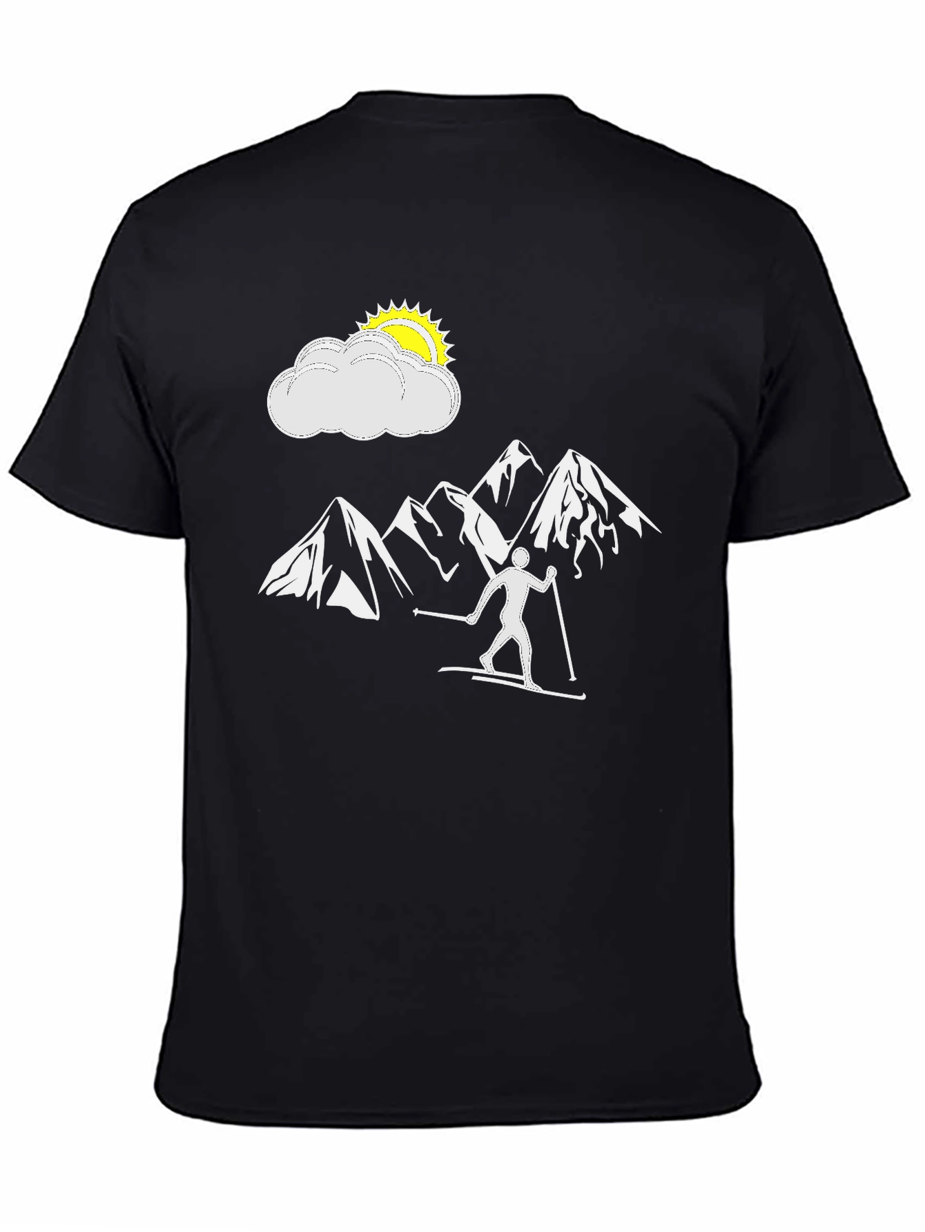 Black Skiing Adventure T-Shirt