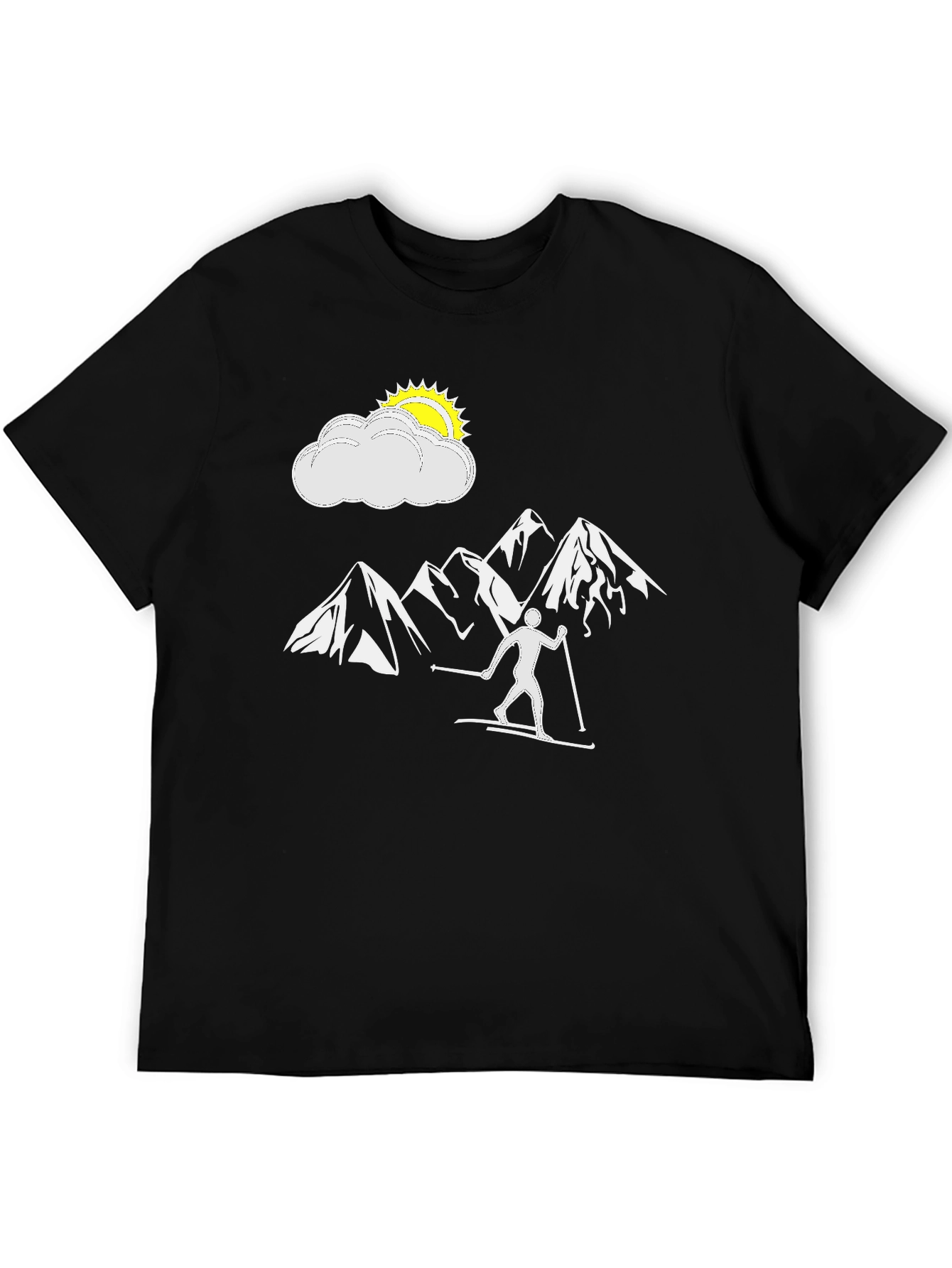 Black Skiing Adventure T-Shirt