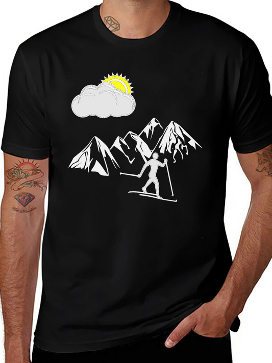 Black Skiing Adventure T-Shirt