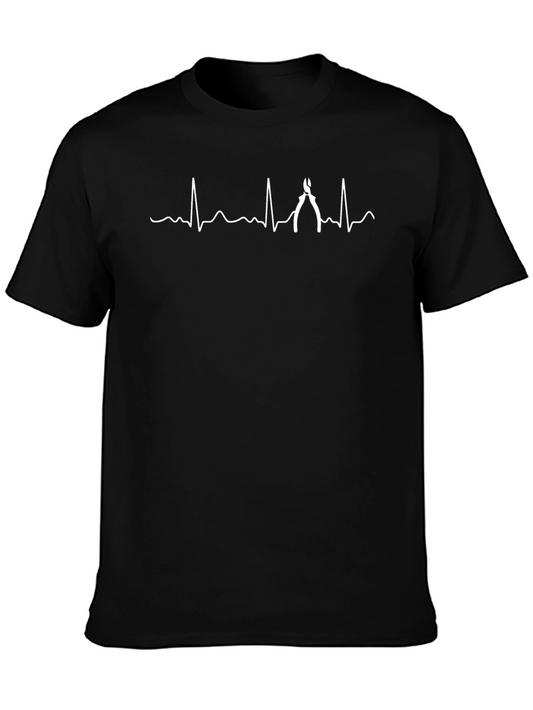 Electrician Heartbeat T-Shirt - Funny Lineman Tee