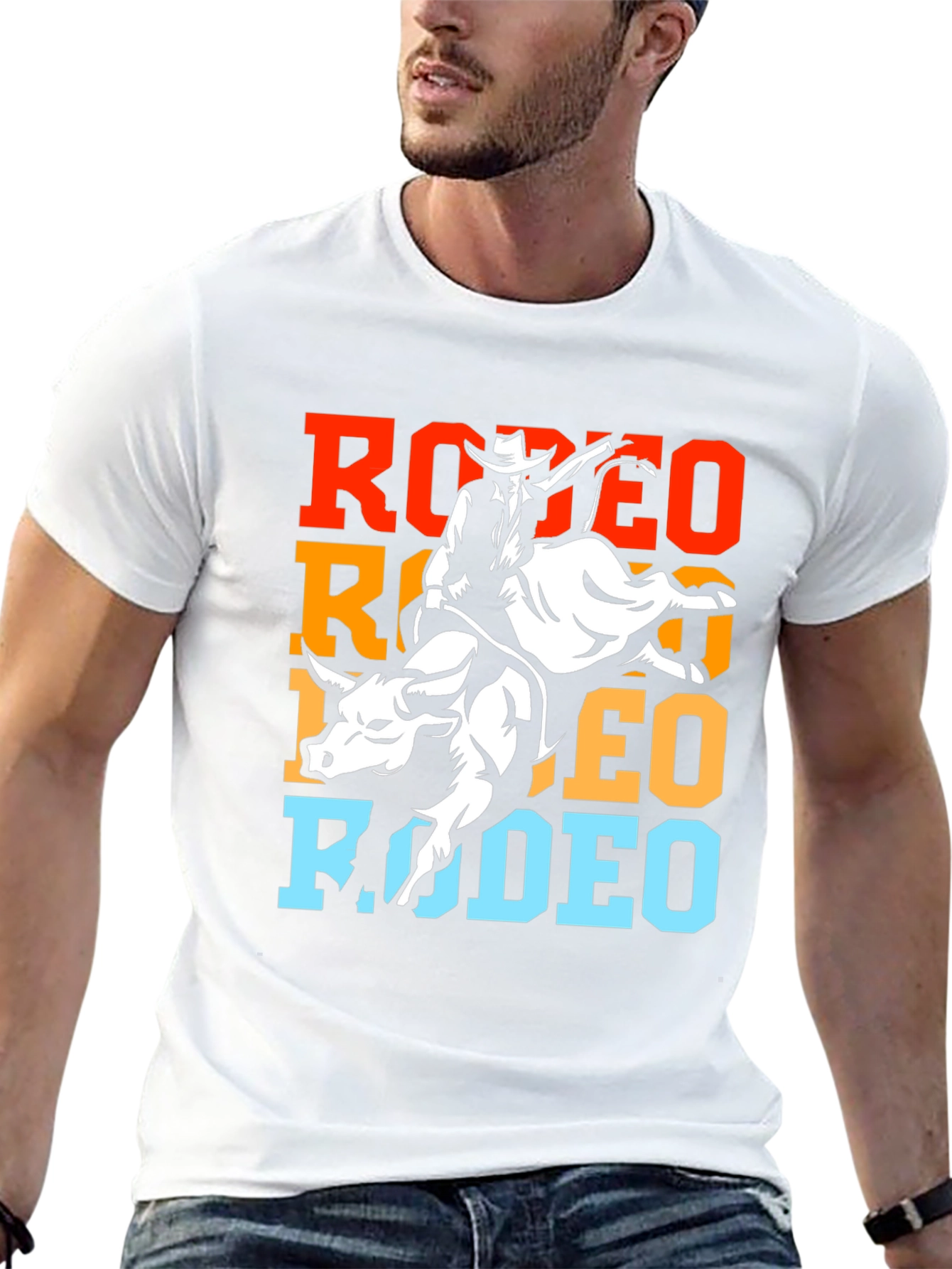 Rodeo Bull Riding Graphic Tee - Black