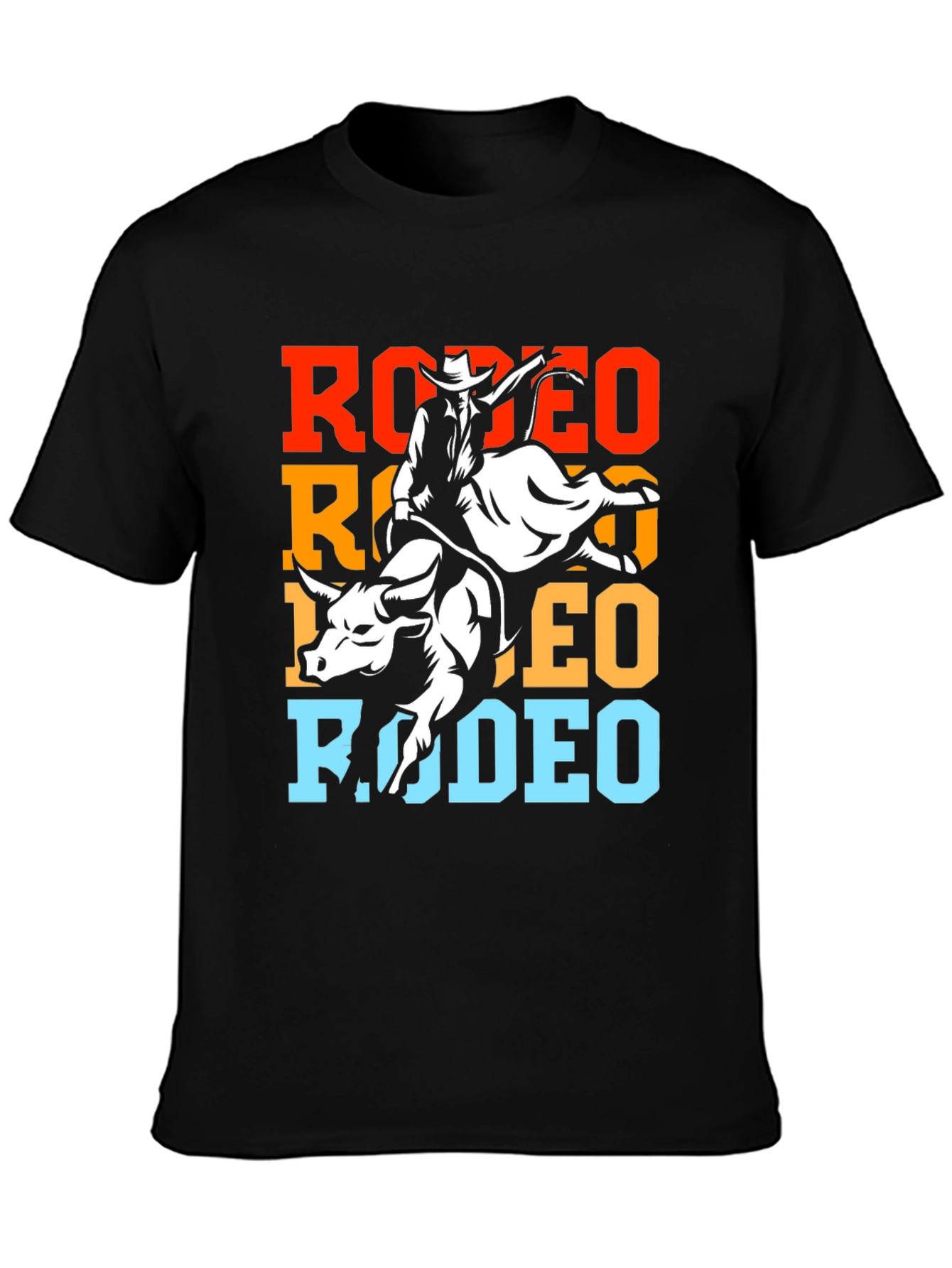 Rodeo Bull Riding Graphic Tee - Black
