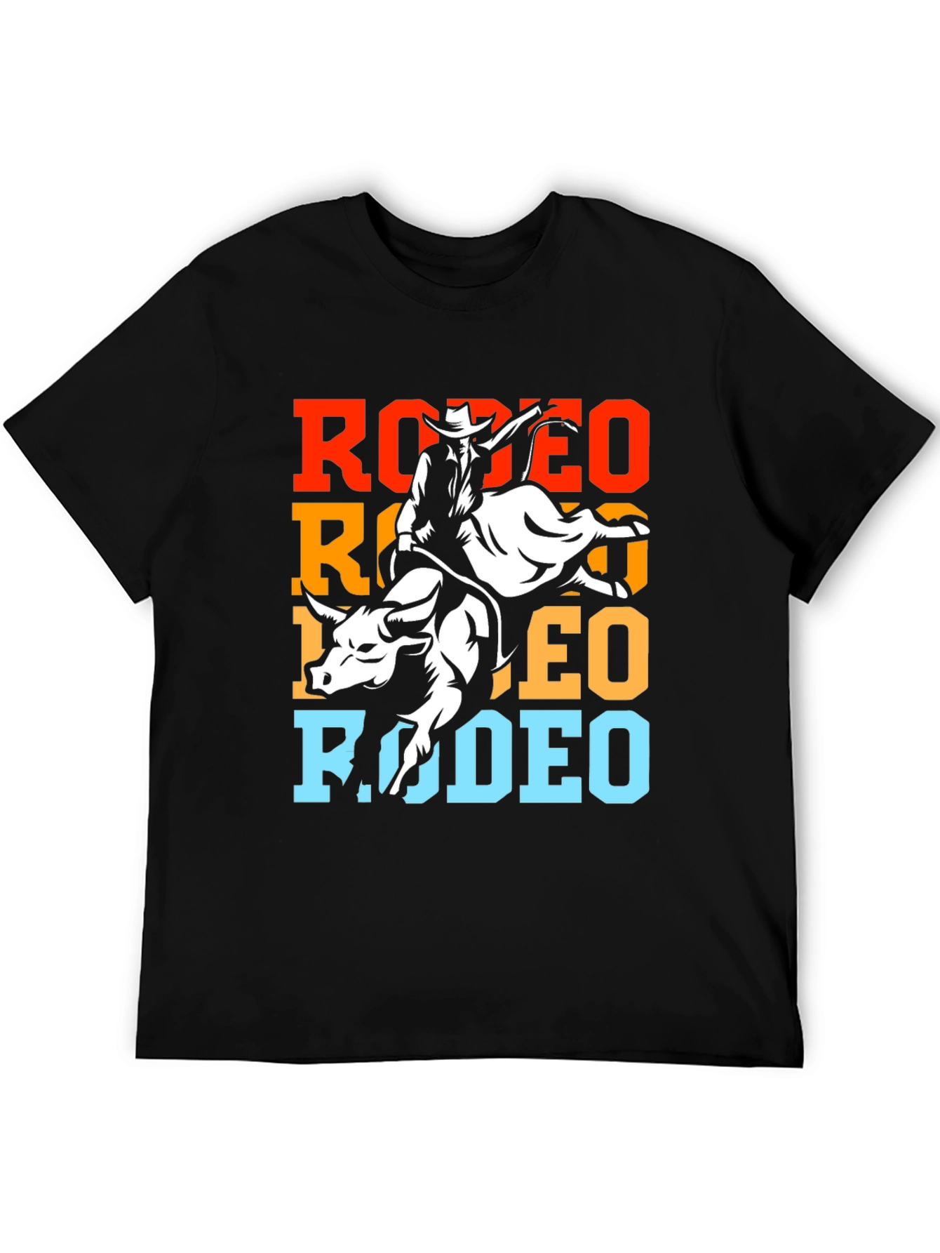 Rodeo Bull Riding Graphic Tee - Black