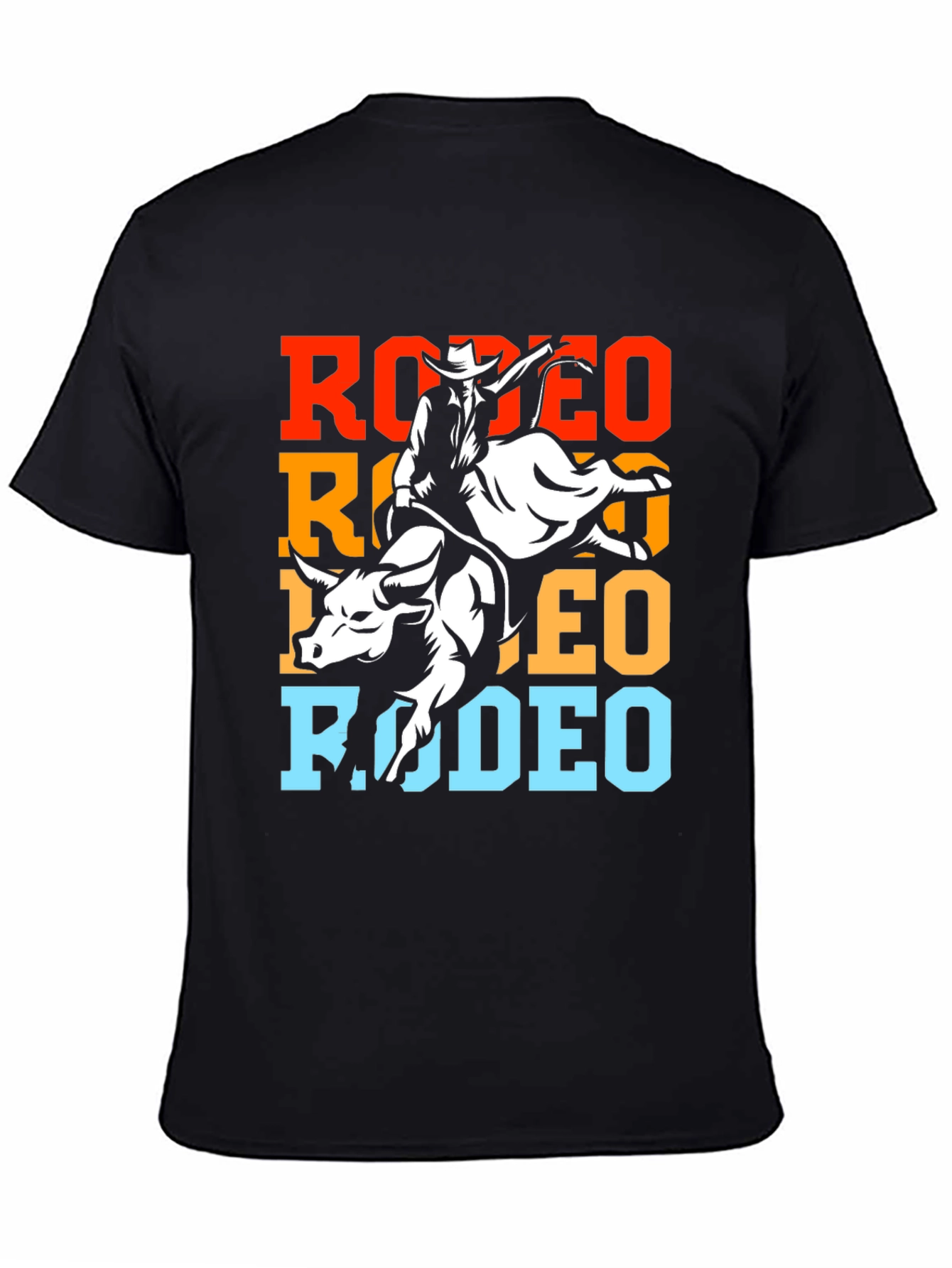 Rodeo Bull Riding Graphic Tee - Black