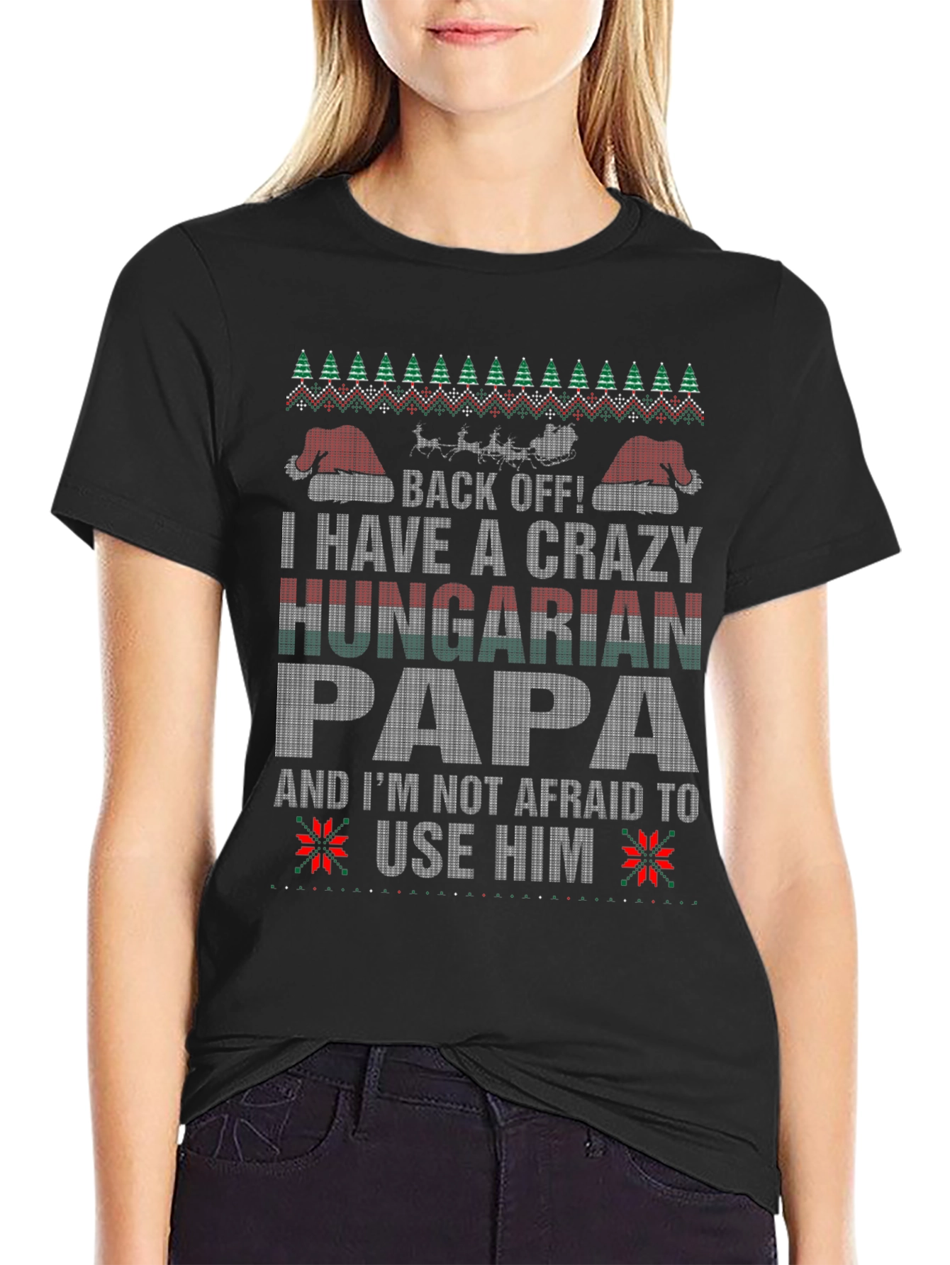 Crazy Hungarian Papa Christmas T-Shirt