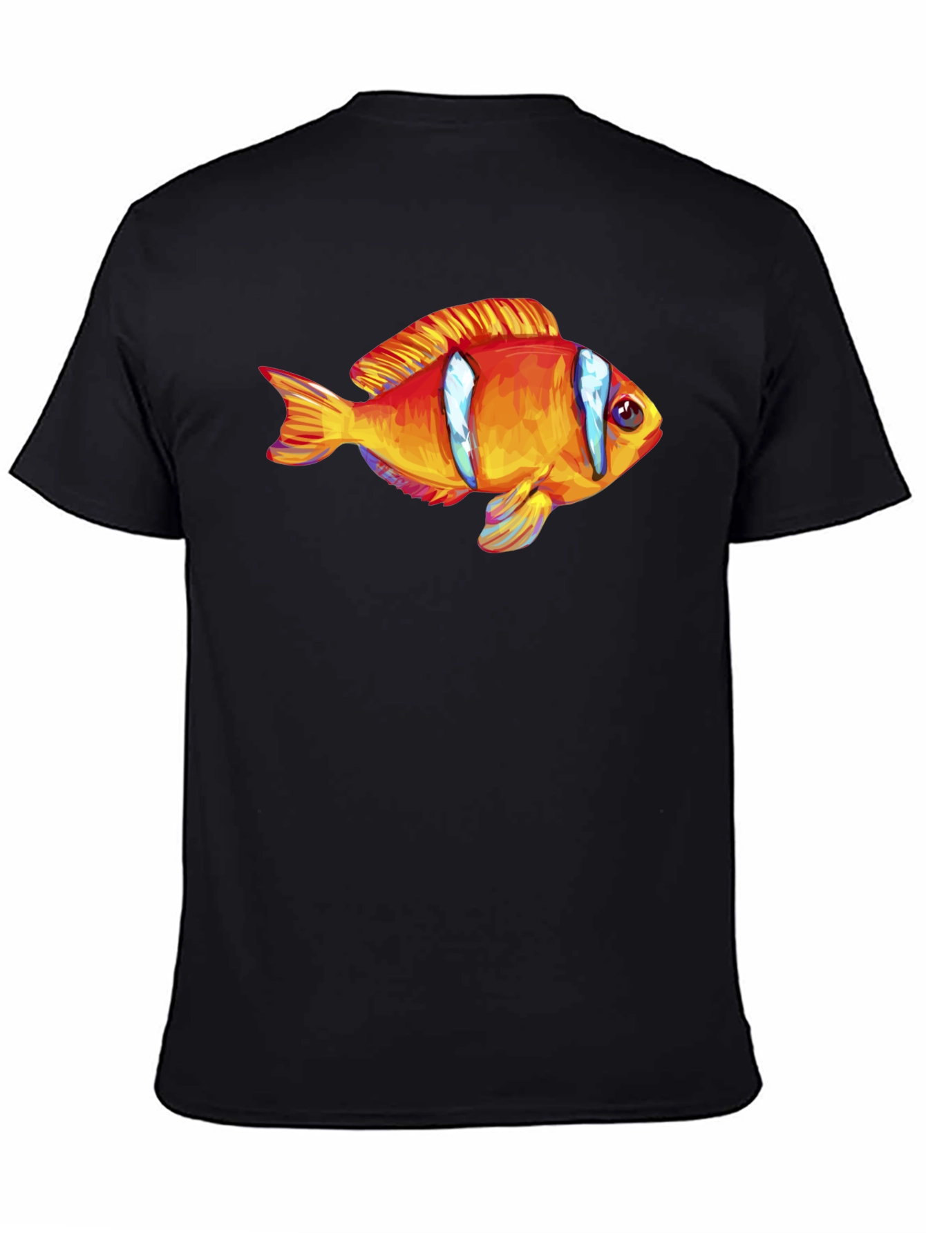 Clown Fish Graphic T-Shirt - Black Cotton Blend