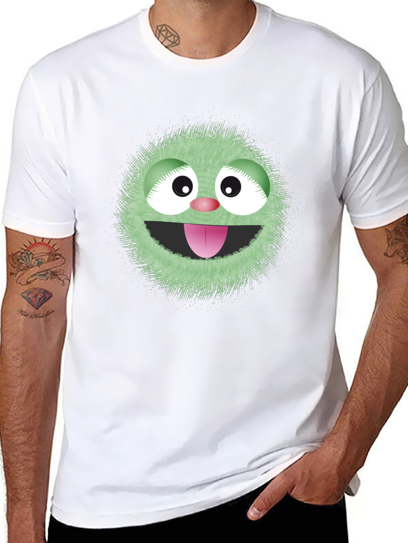 Fun Monster Graphic Tee - Black Cotton T-Shirt