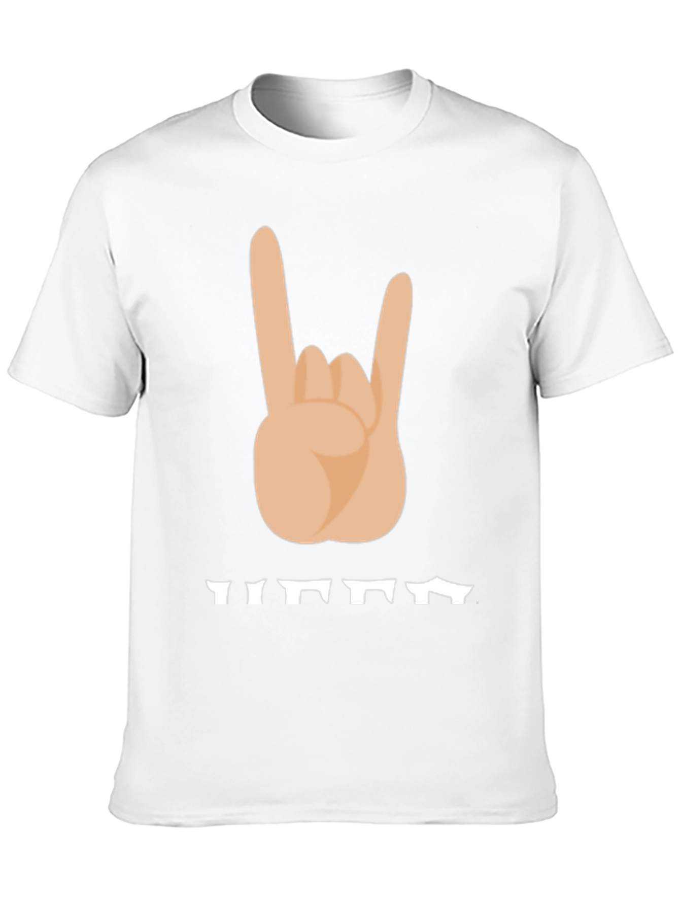 Rock On Hand Sign Graphic T-Shirt - Black