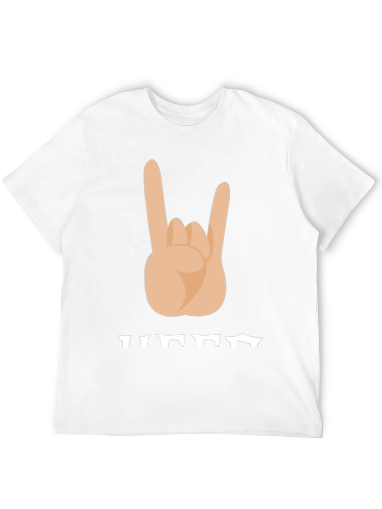 Rock On Hand Sign Graphic T-Shirt - Black