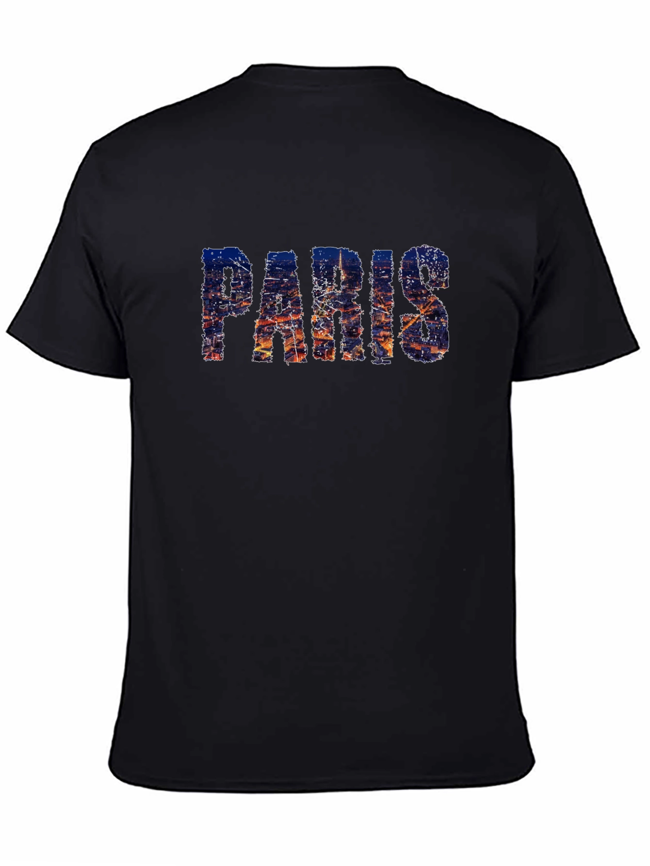 Paris Cityscape Graphic Black T-Shirt