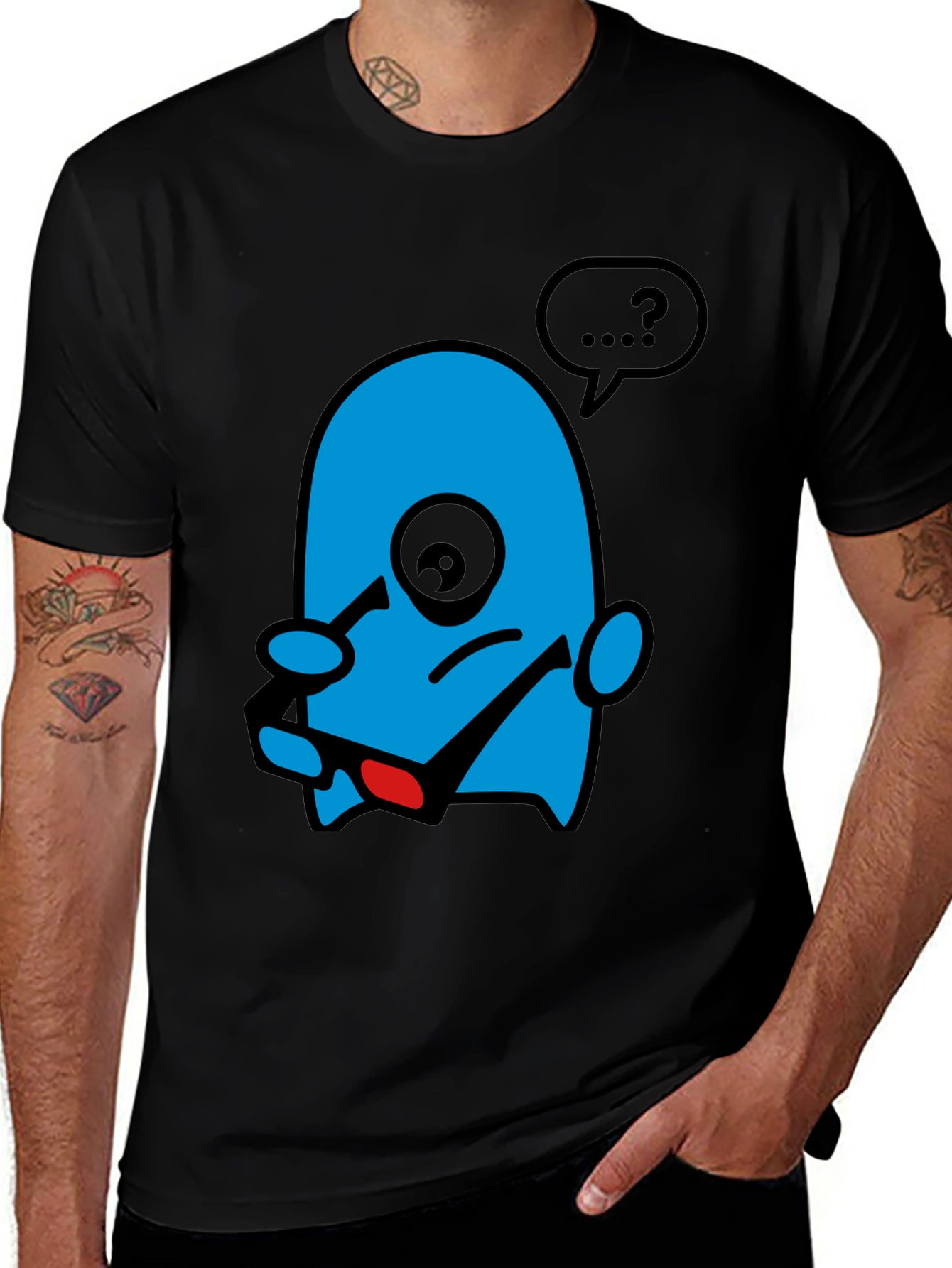 Cartoon Character Black T-Shirt