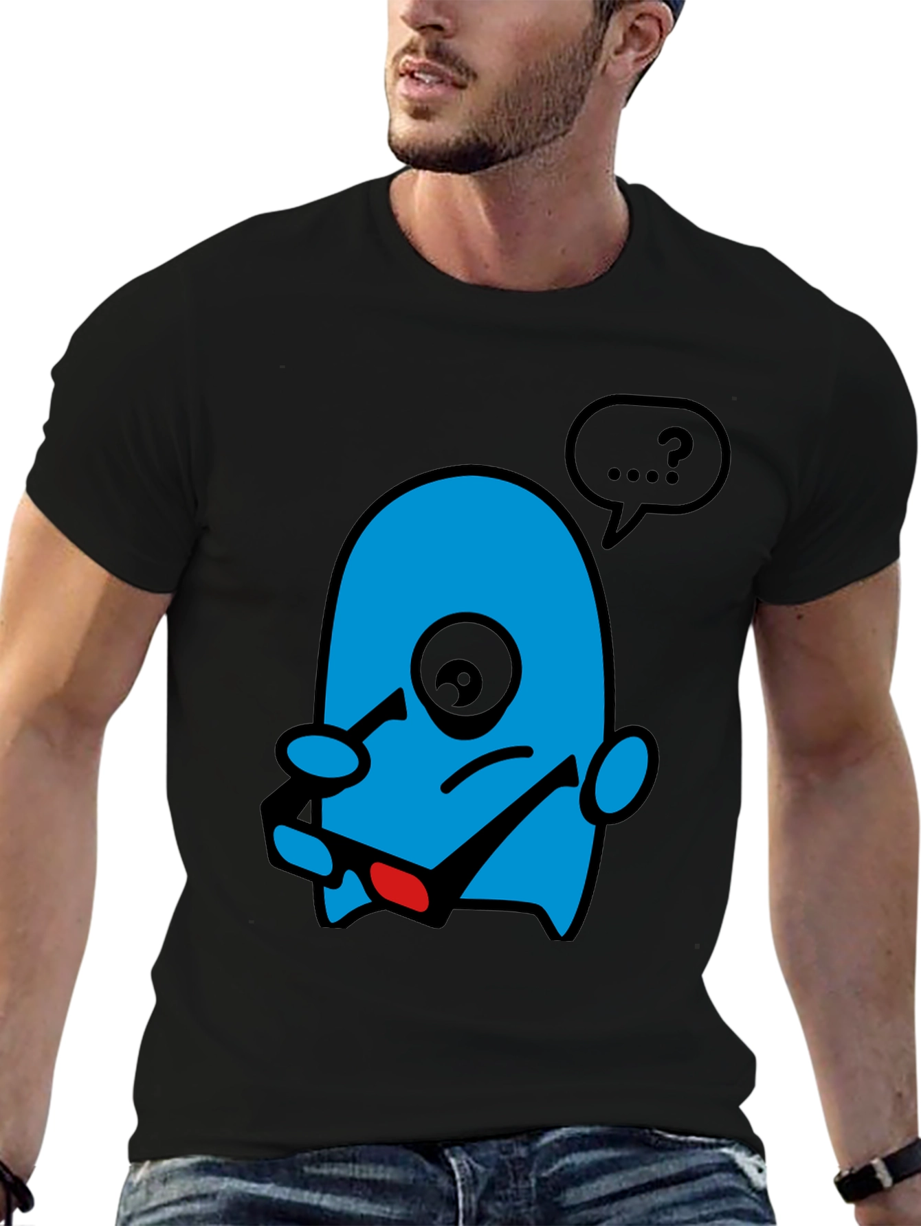 Cartoon Character Black T-Shirt