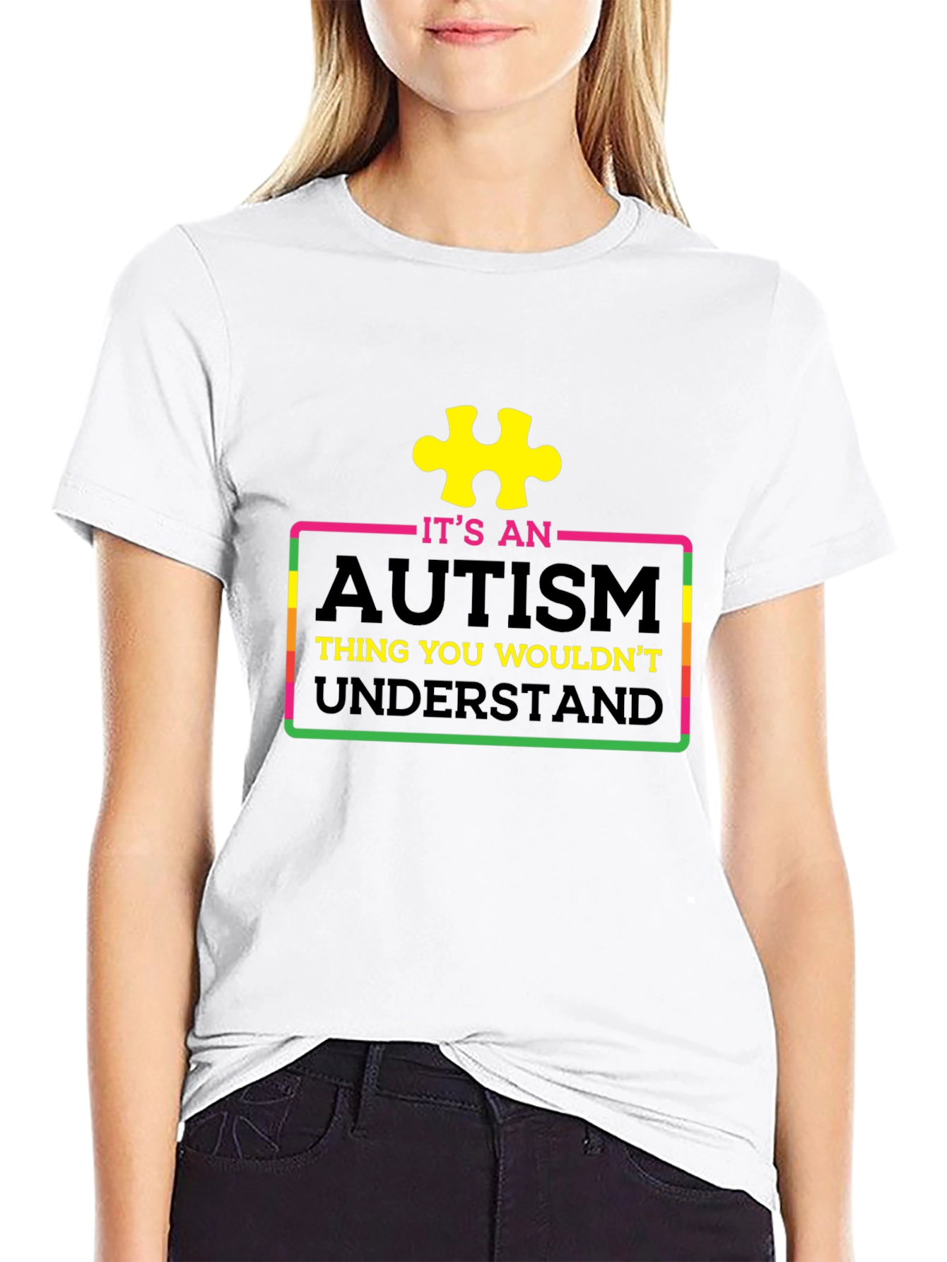 Autism Awareness Graphic T-Shirt - Puzzle Piece Design