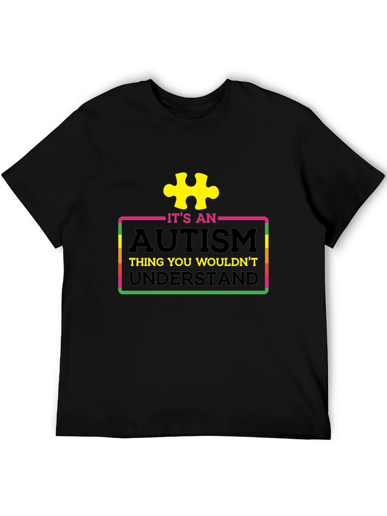 Autism Awareness Graphic T-Shirt - Puzzle Piece Design