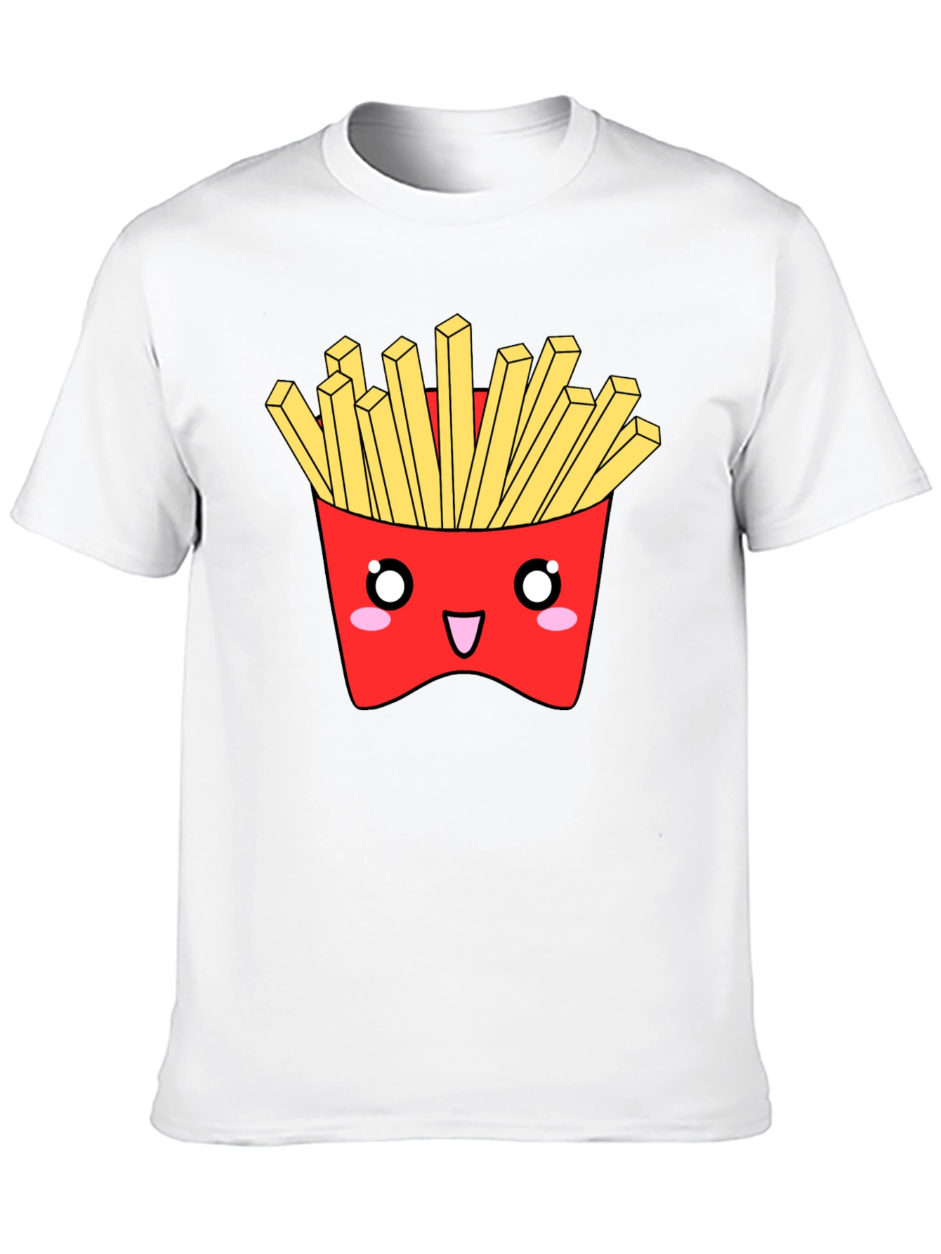Kawaii Fries Graphic Tee - Black Cotton T-Shirt