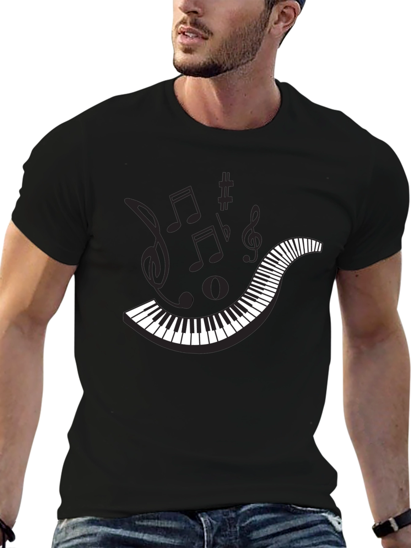 Musical Piano Key T-Shirt - Unique Graphic Tee