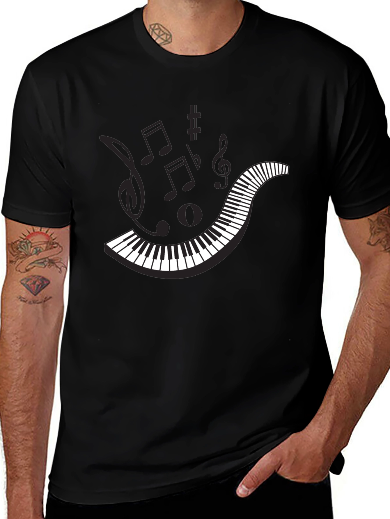 Musical Piano Key T-Shirt - Unique Graphic Tee