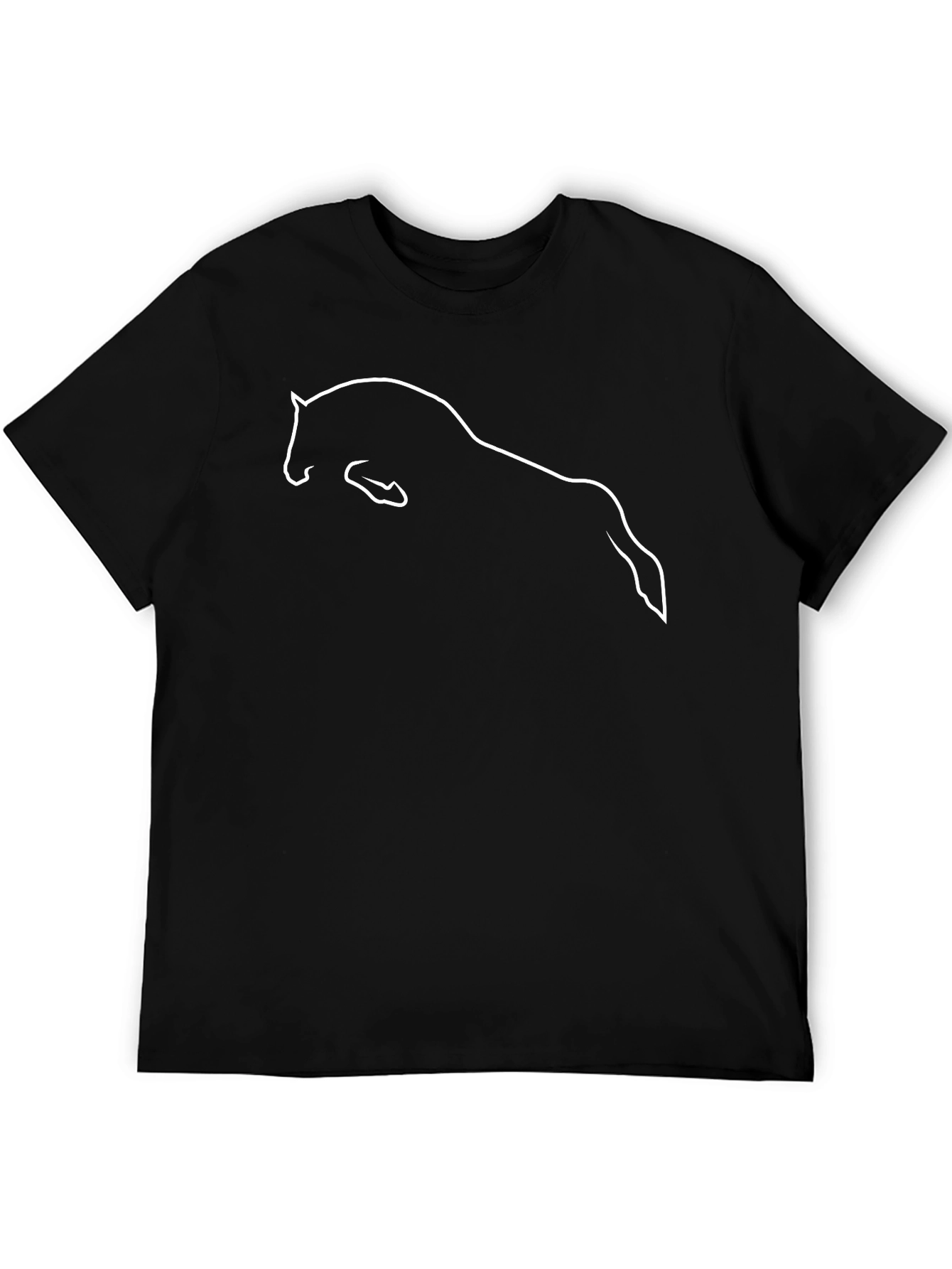 Equestrian Silhouette Tee: Horse Jumping Graphic T-Shirt