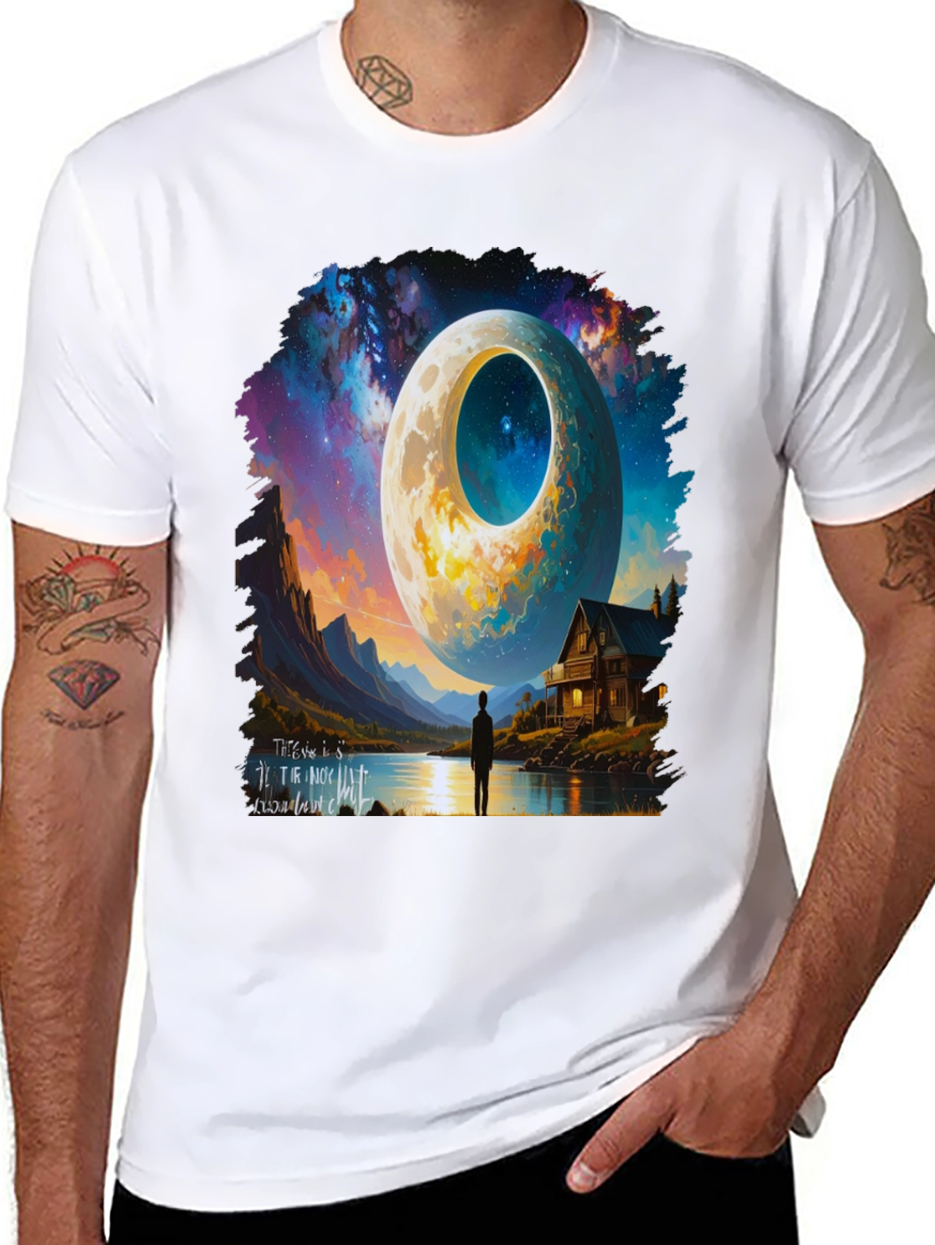 Surreal Moonscape Graphic Tee - Unique Design