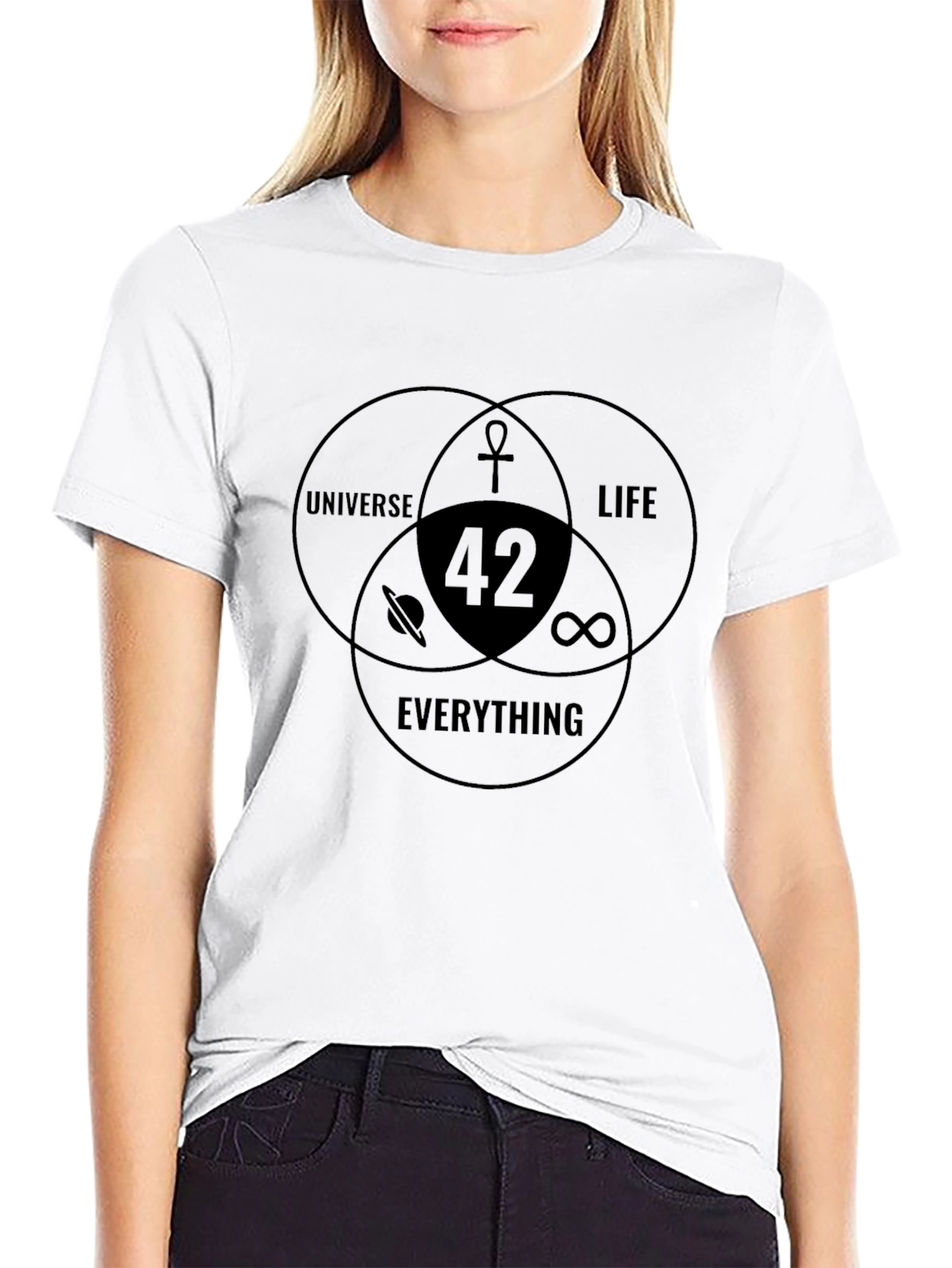 42 Venn Diagram T-Shirt: Universe Life Everything