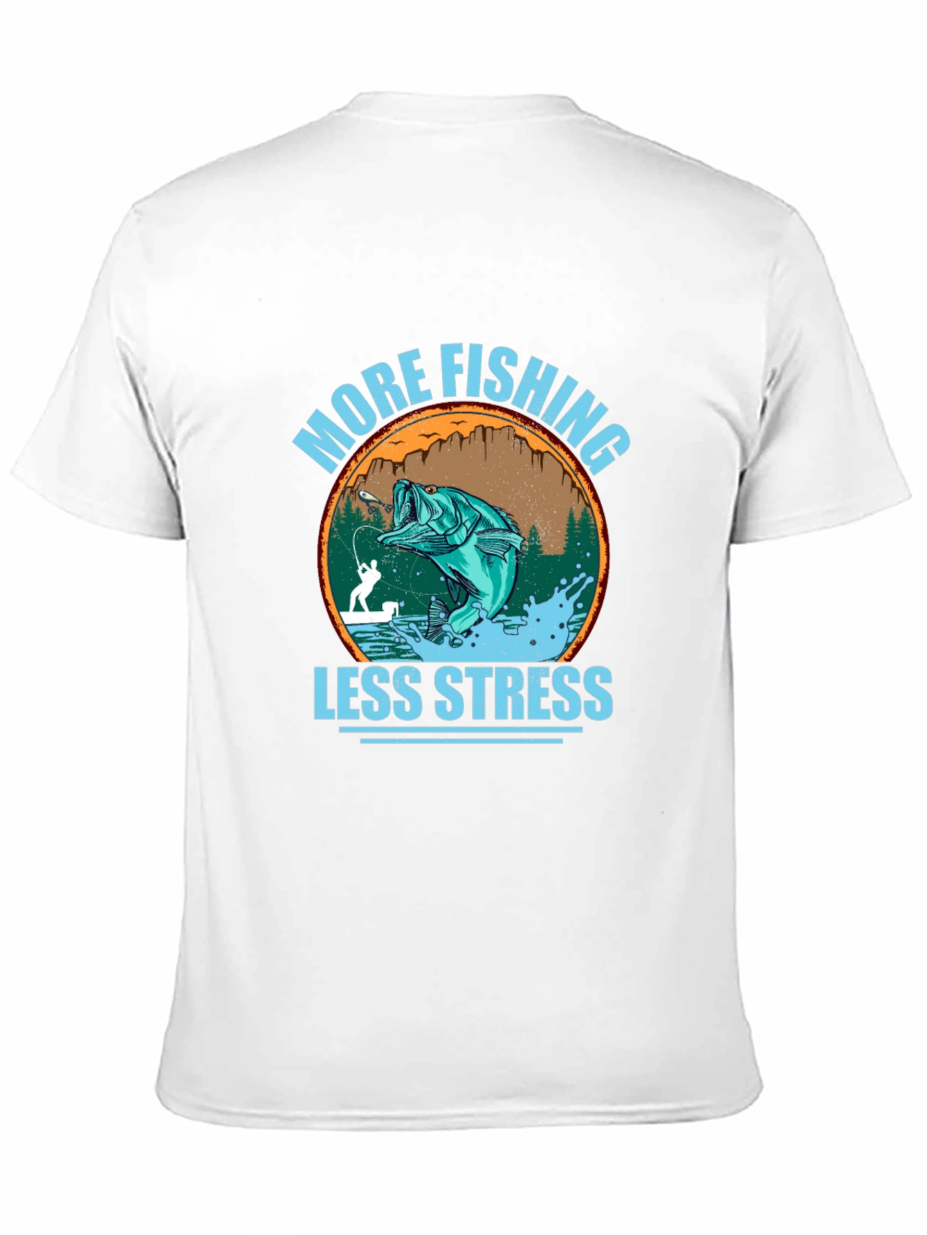 More Fishing Less Stress Graphic Tee