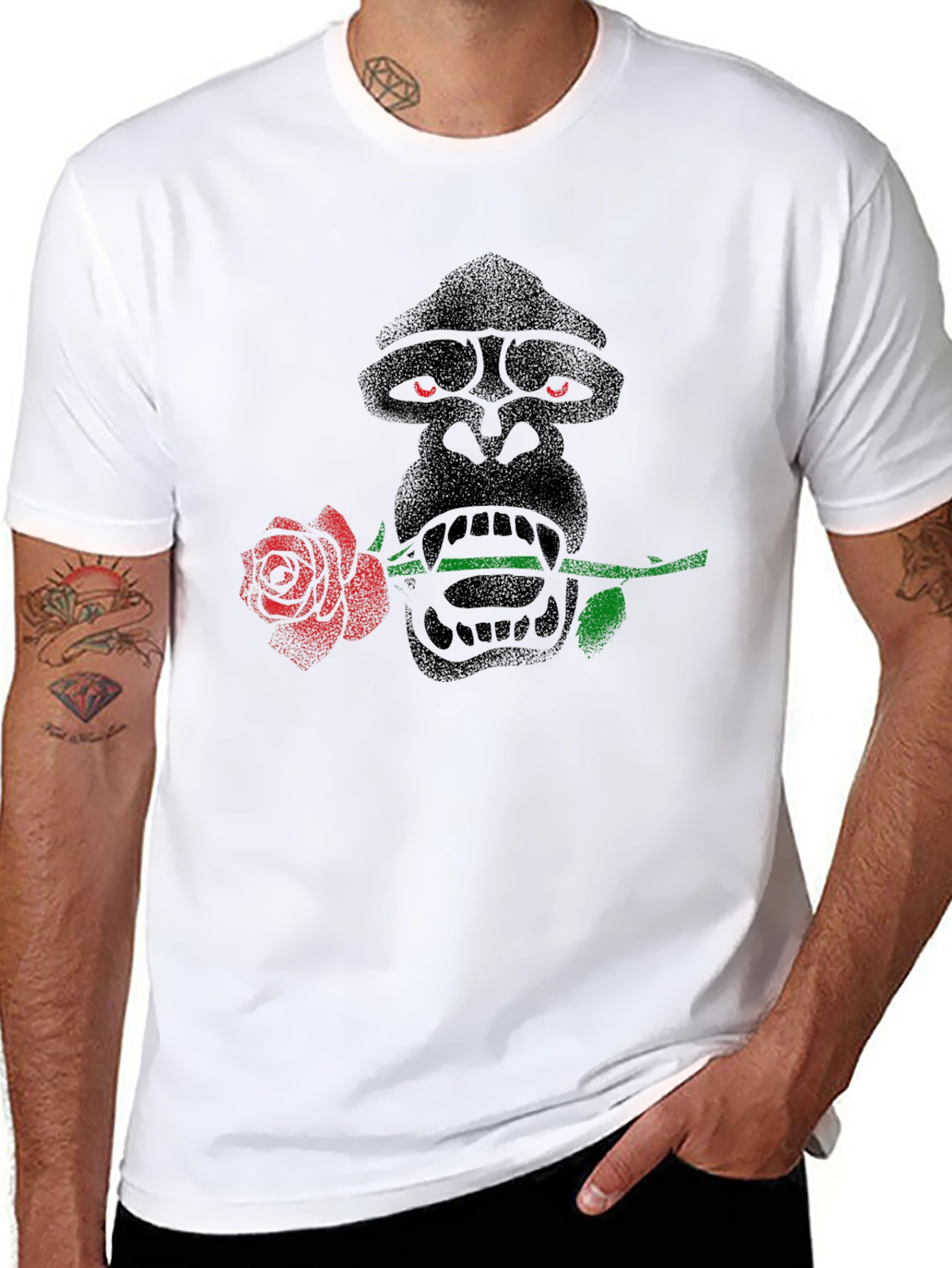 Gorilla Rose T-Shirt - Unique Graphic Tee