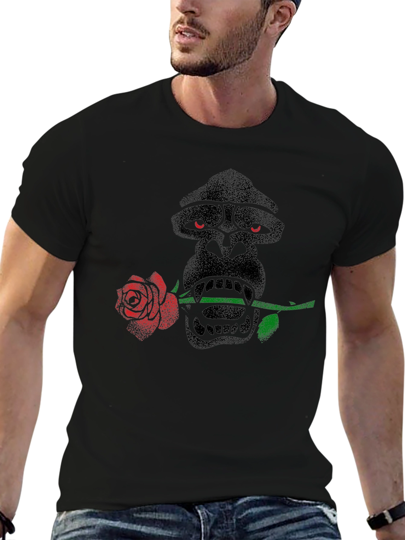 Gorilla Rose T-Shirt - Unique Graphic Tee