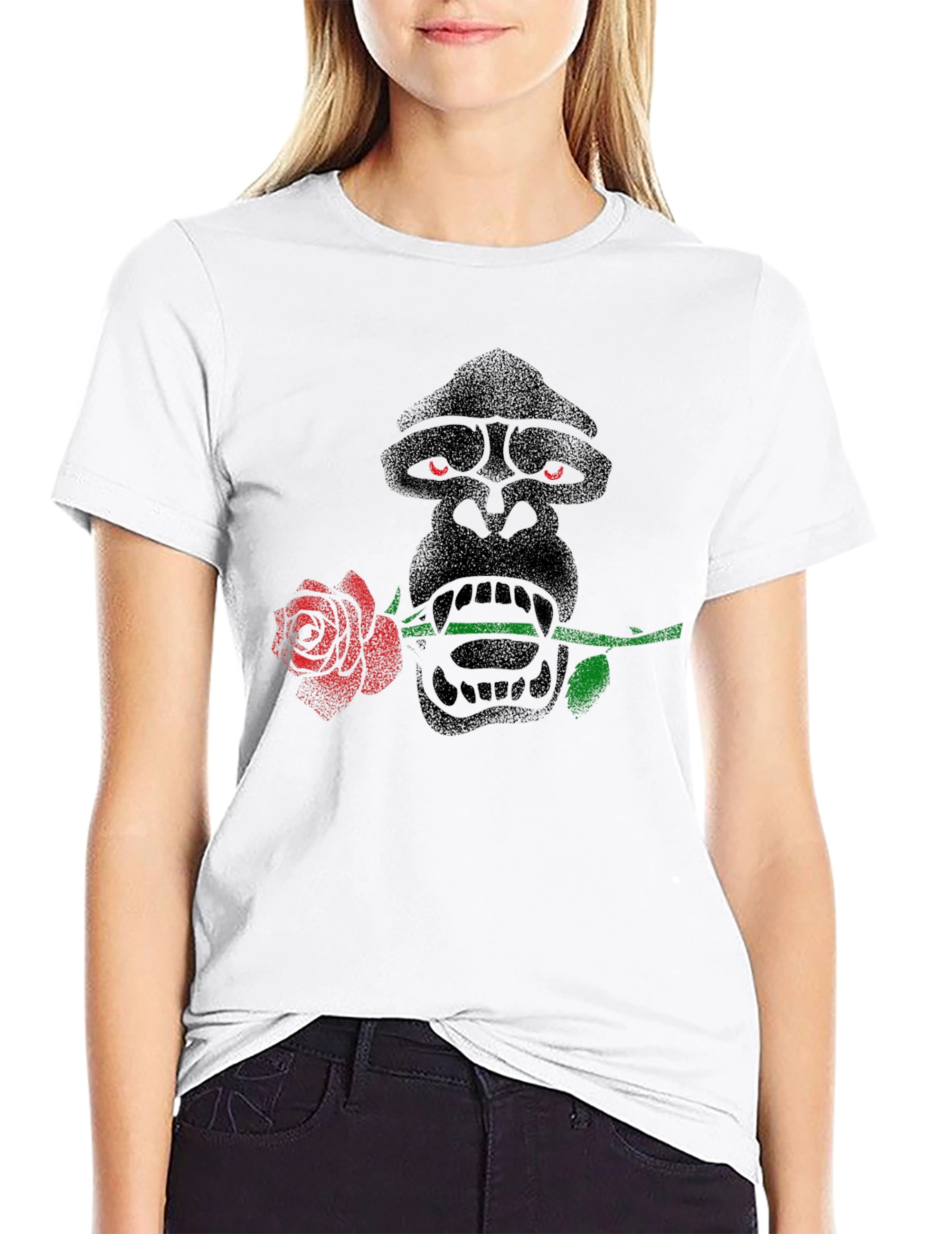 Gorilla Rose T-Shirt - Unique Graphic Tee