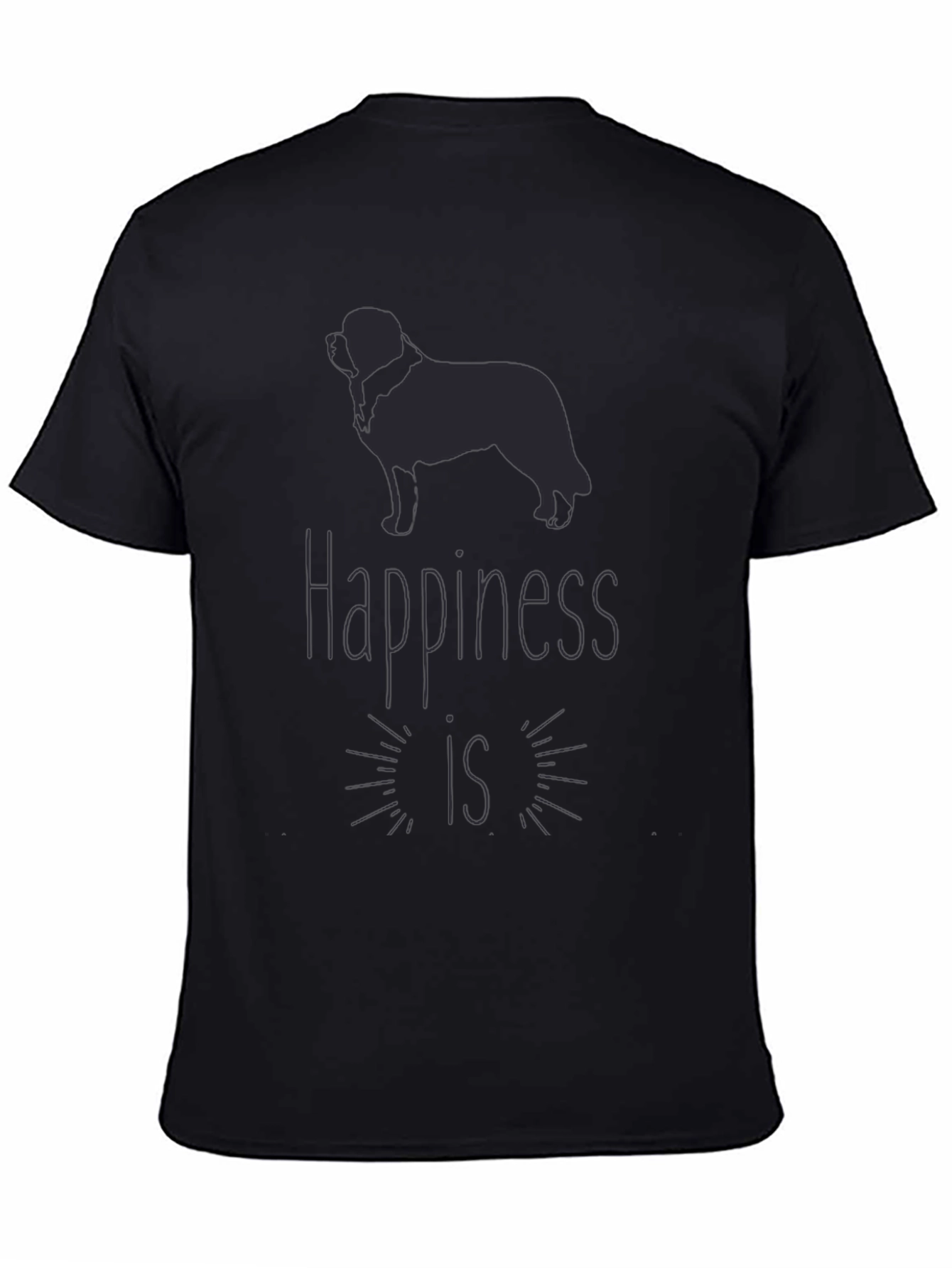 Happiness Dog T-Shirt - Mens Black Graphic Tee