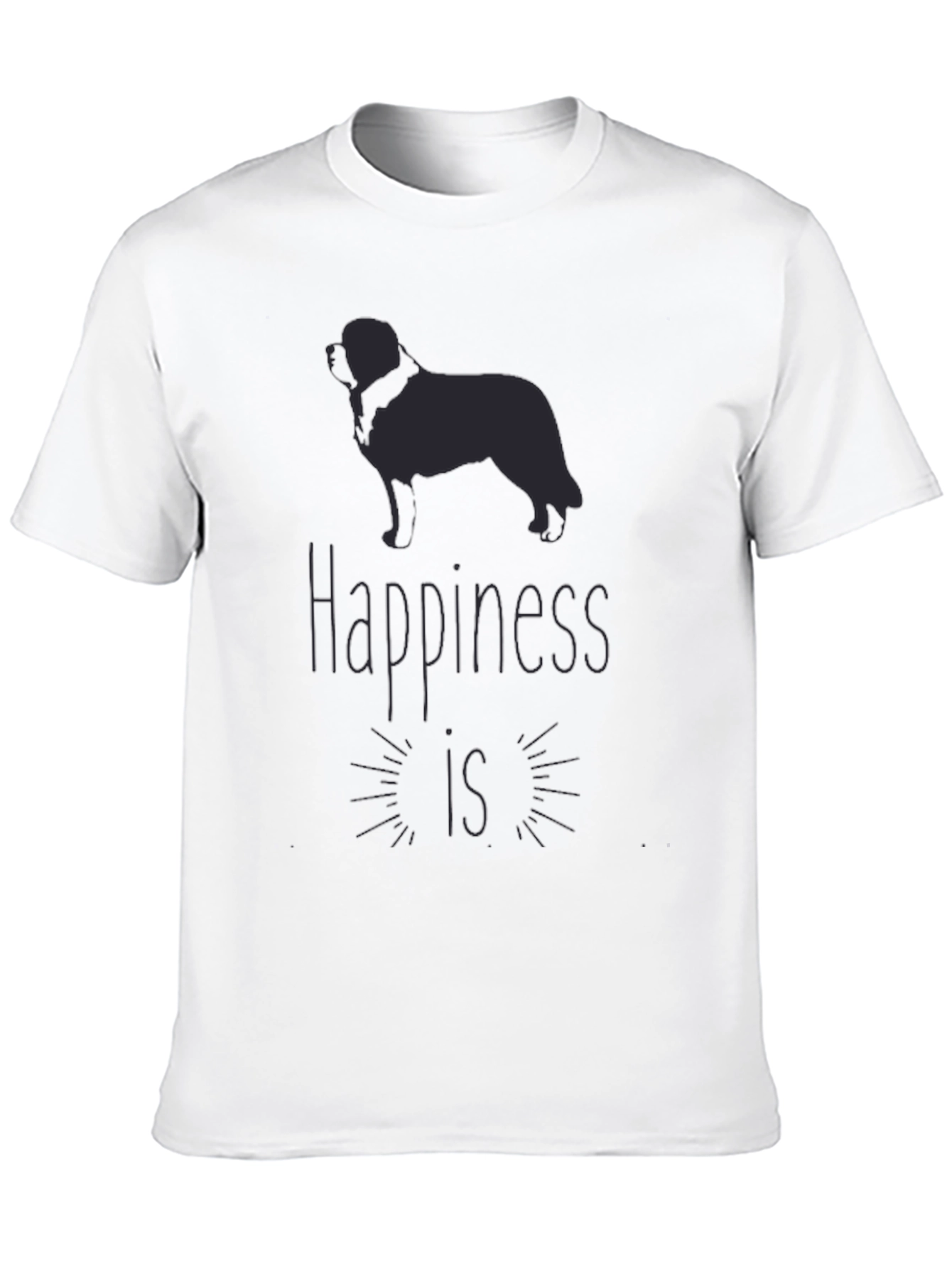 Happiness Dog T-Shirt - Mens Black Graphic Tee