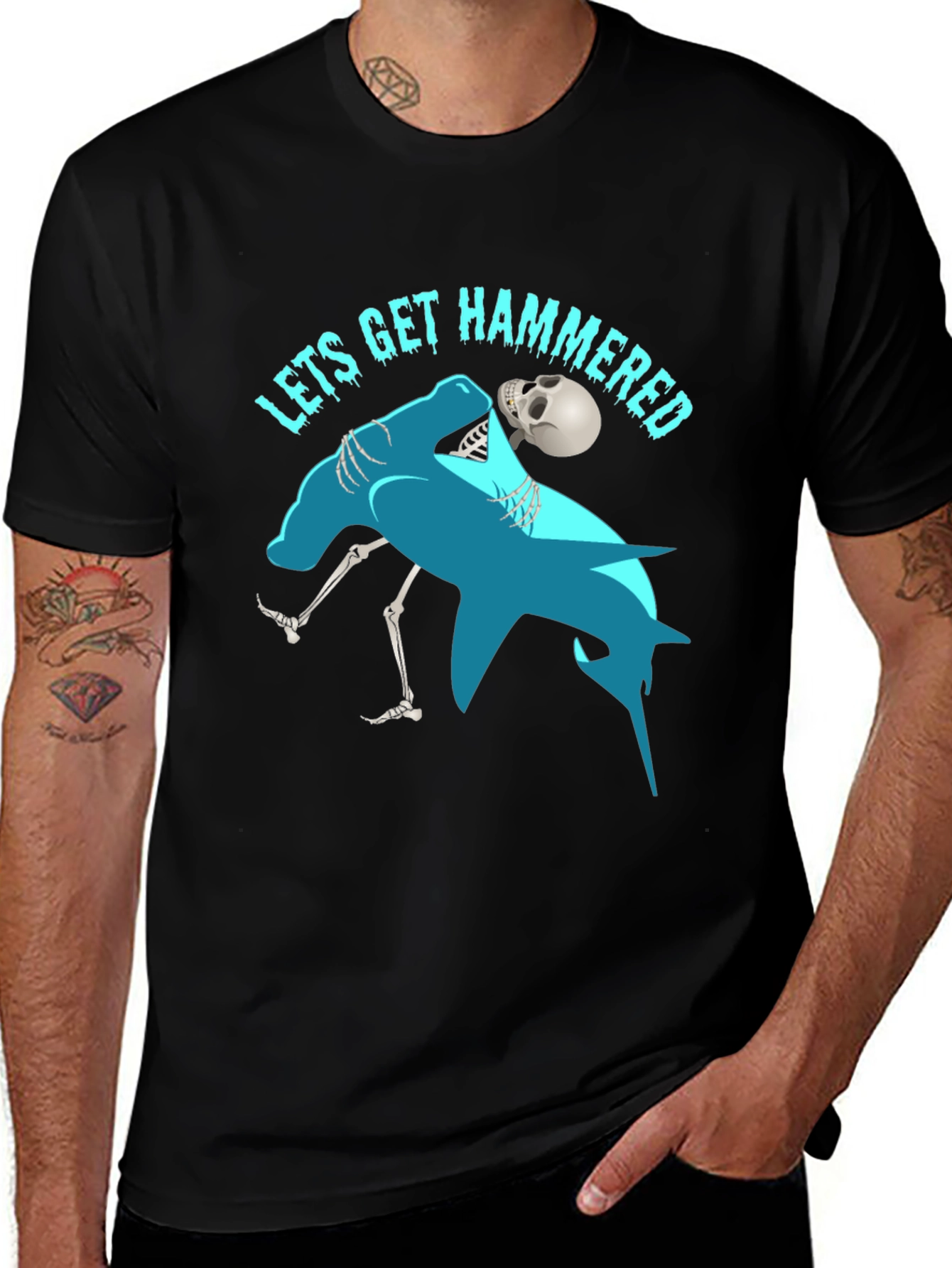 Lets Get Hammered T-Shirt Funny Drinking Graphic Tee