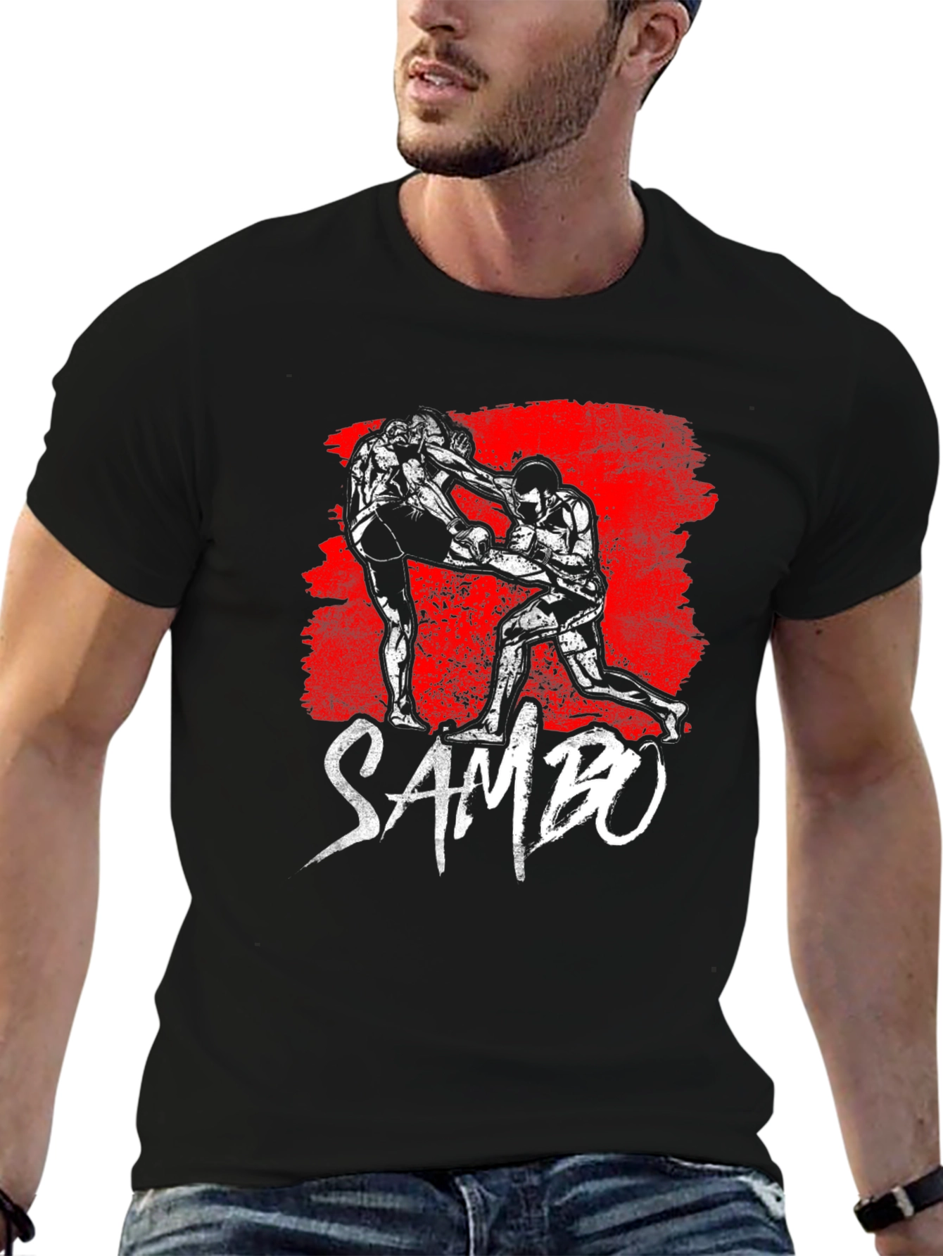 Sambo Martial Arts Graphic T-Shirt - Black