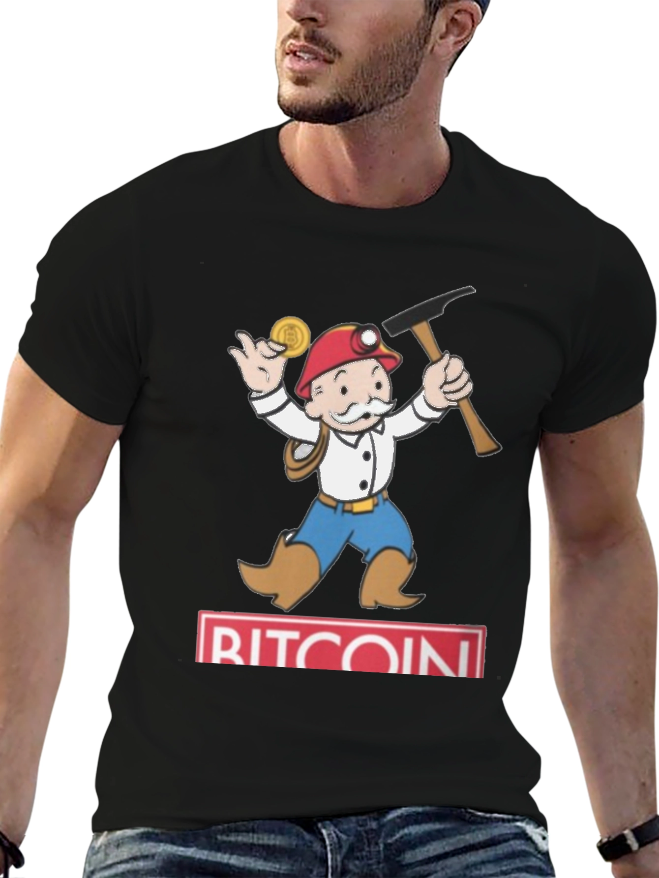Bitcoin Miner Cartoon Graphic Tee