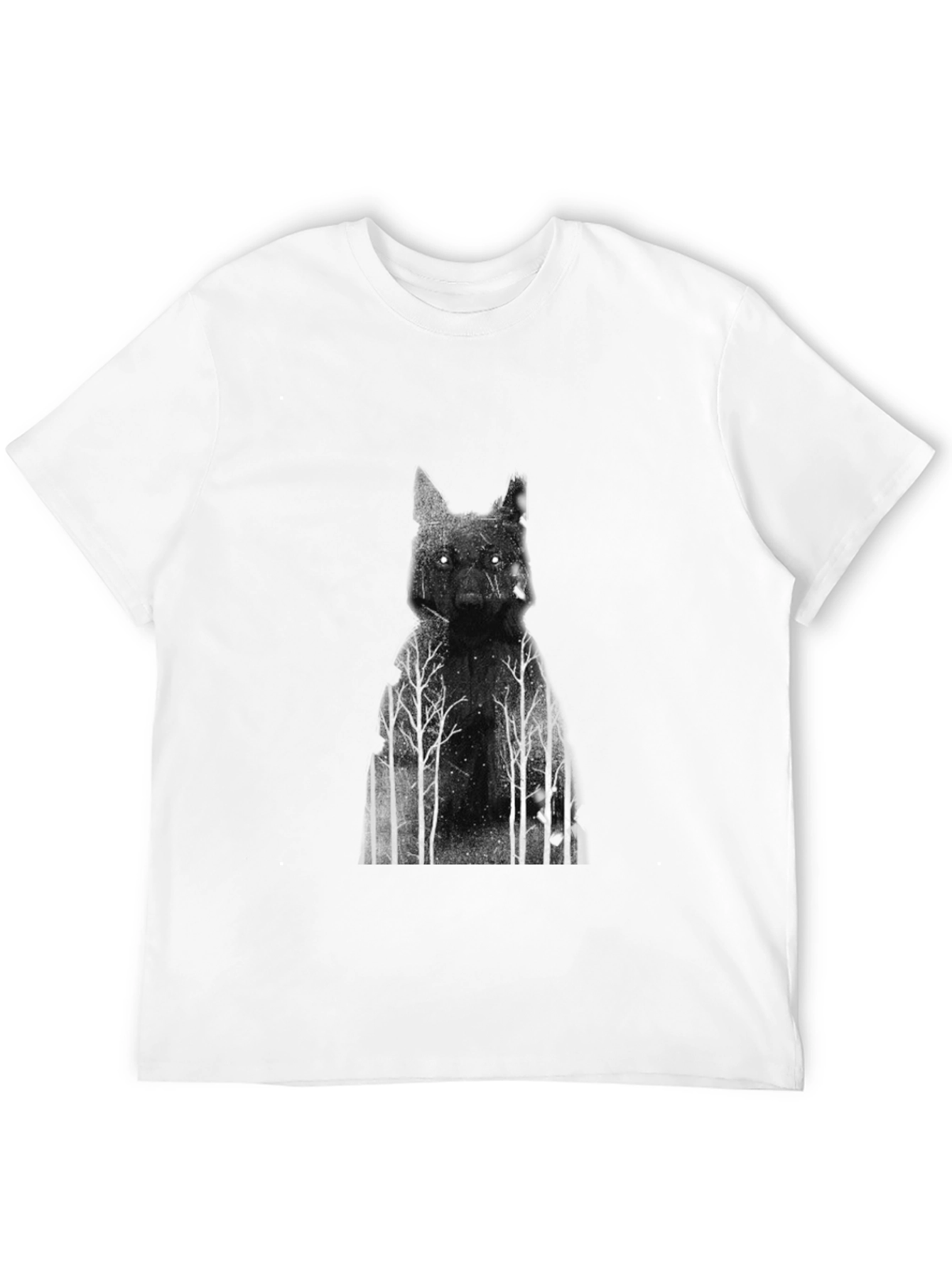 Wolf Forest Graphic T-Shirt - Black Cotton Tee