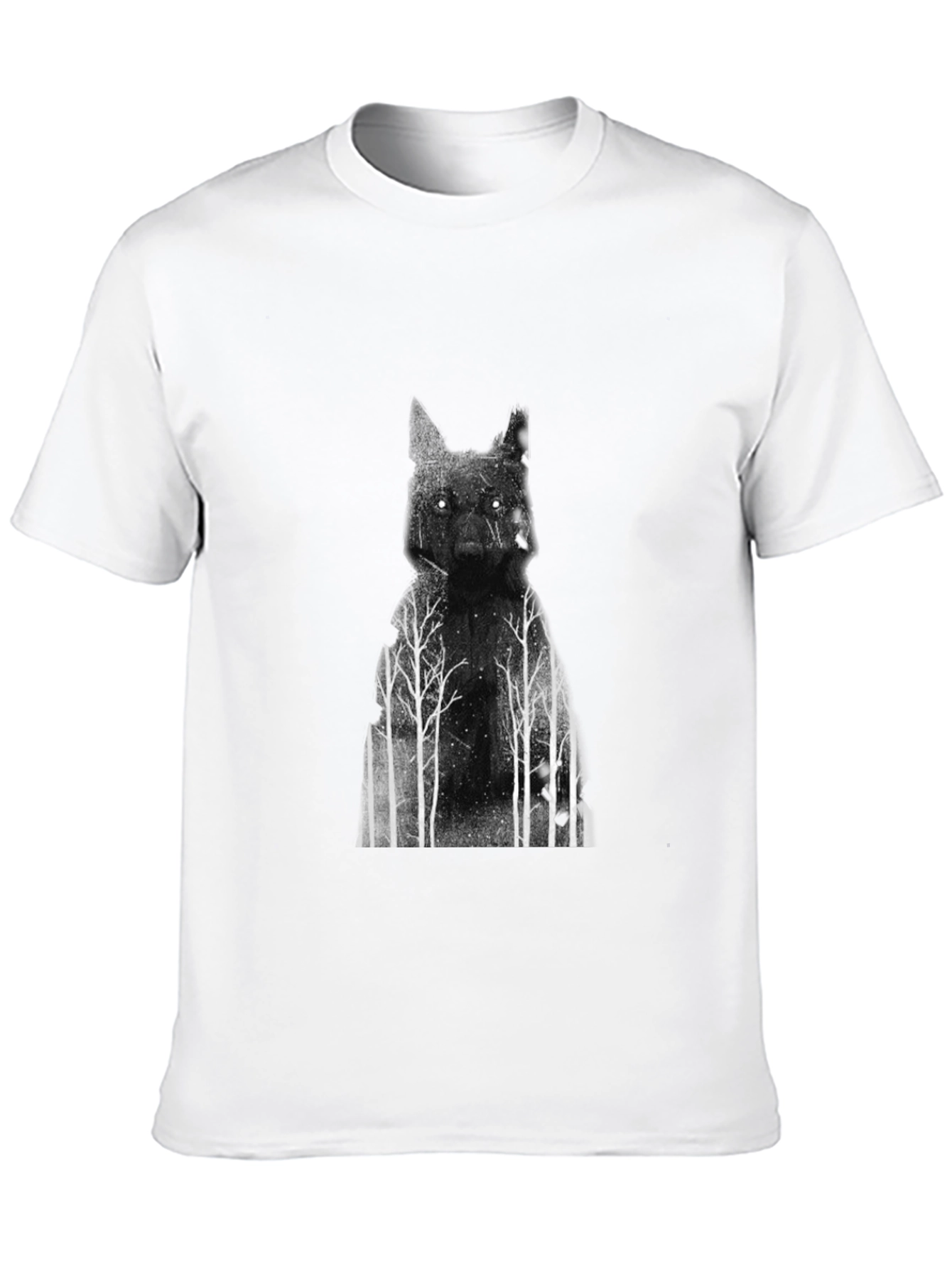 Wolf Forest Graphic T-Shirt - Black Cotton Tee