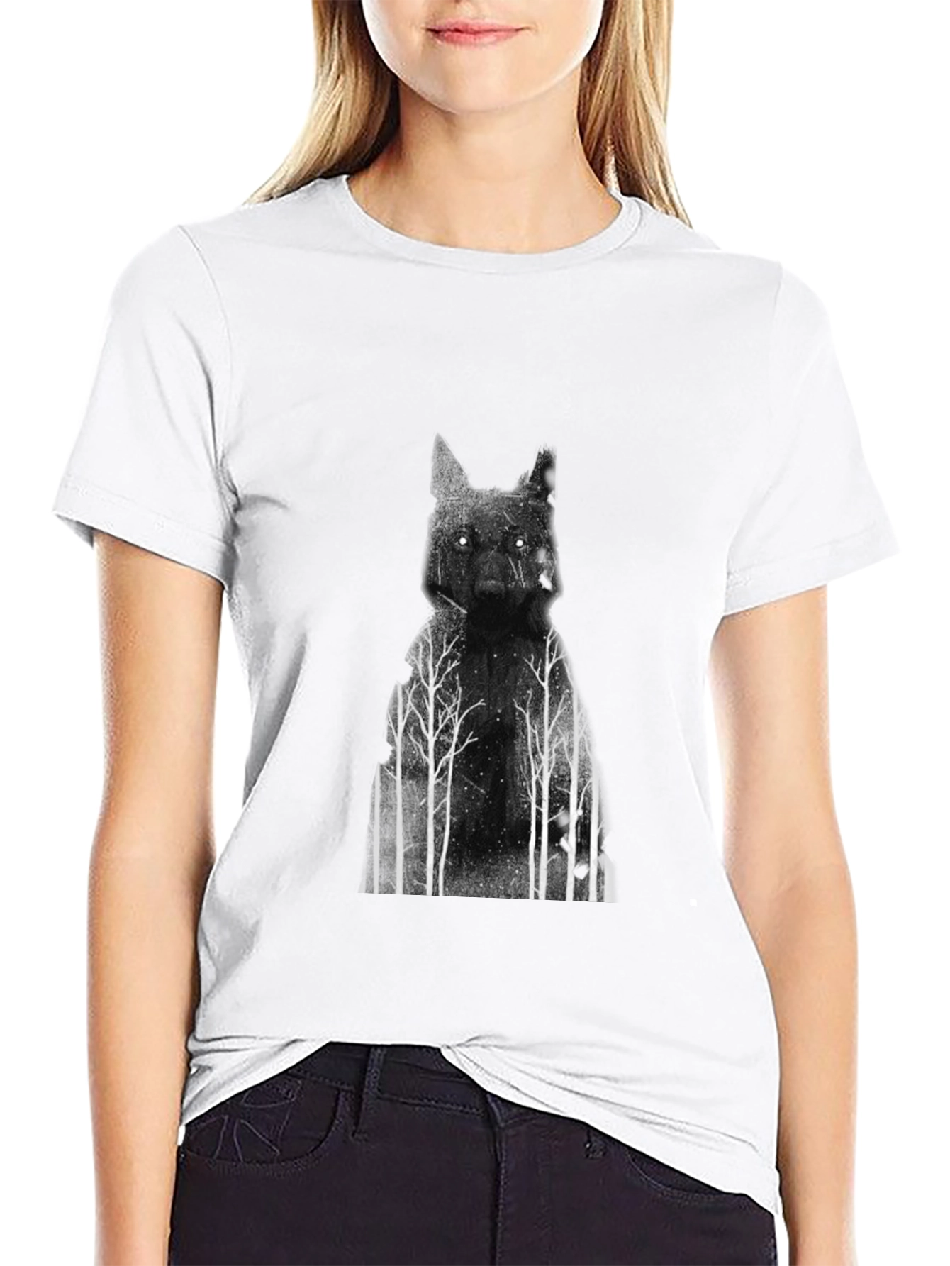 Wolf Forest Graphic T-Shirt - Black Cotton Tee