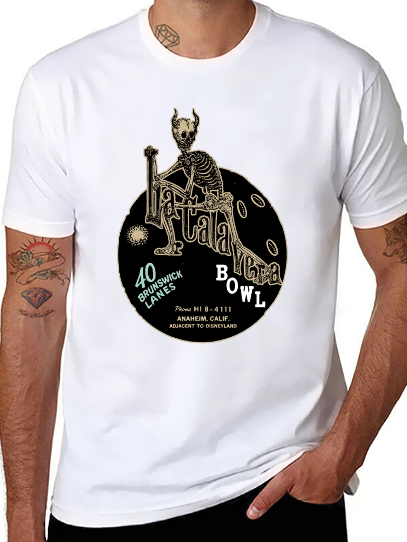 Talavera Bowl Skeleton Graphic Tee - Black